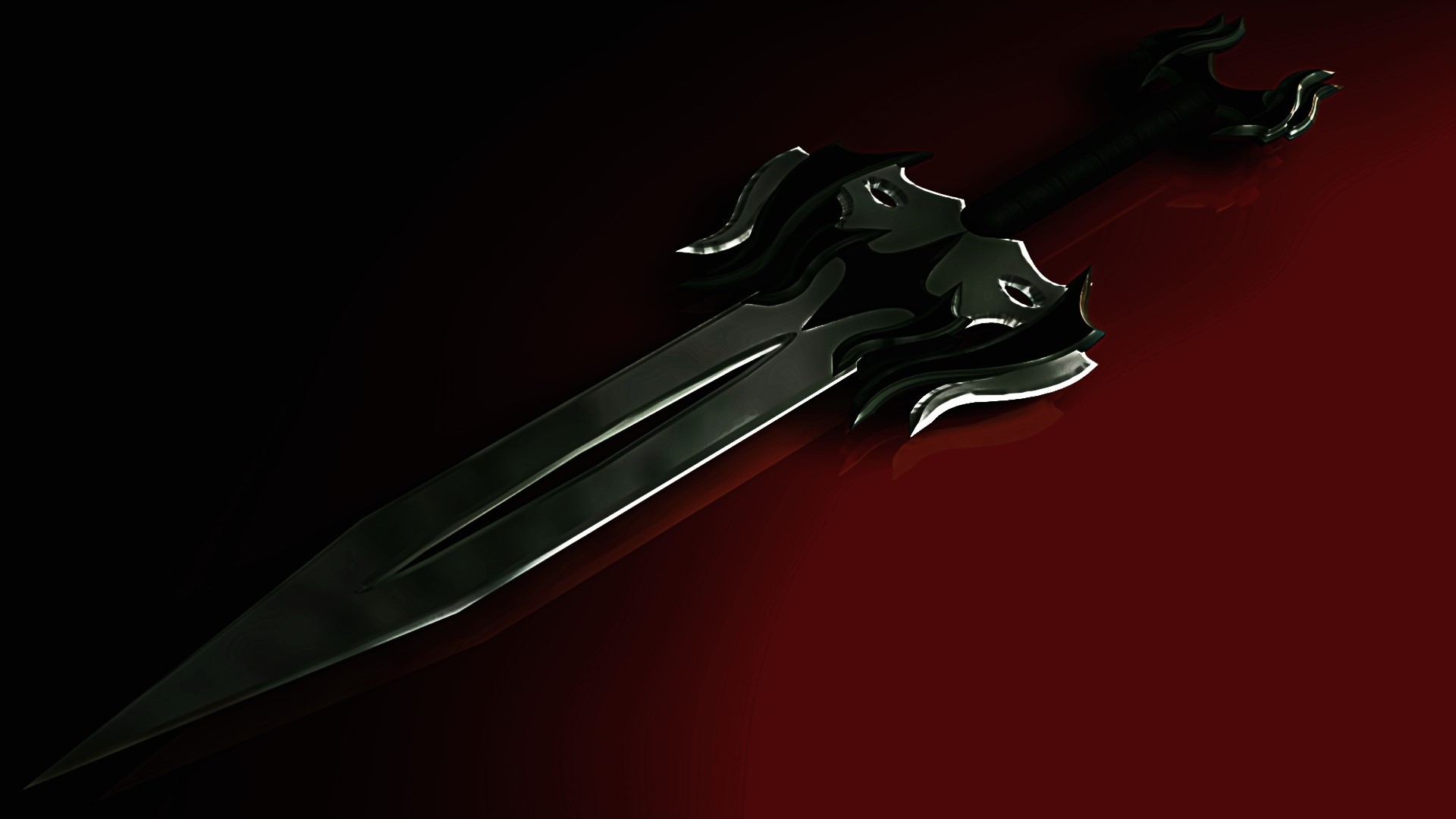 Dark fantasy dagger with ornate hilt HD Wallpaper