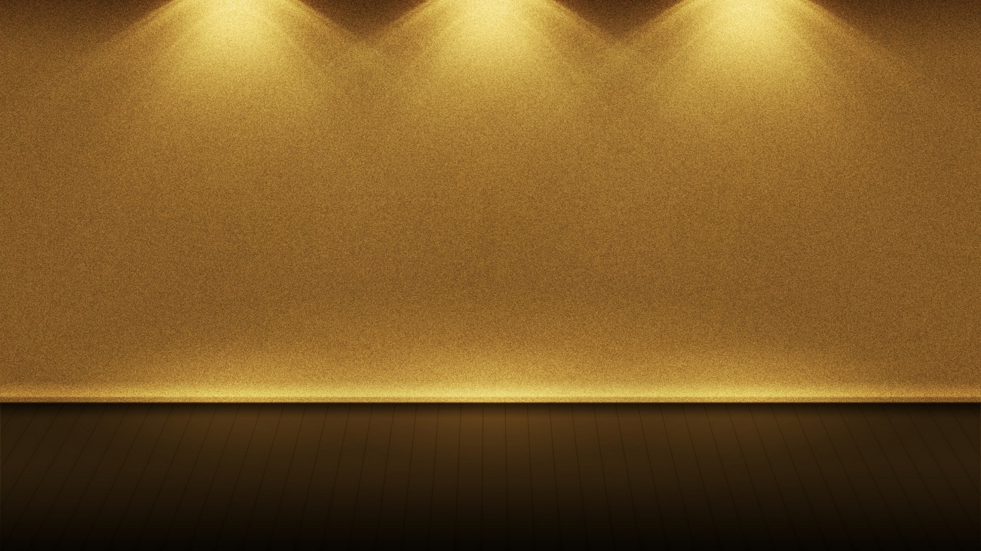Golden Wall and Dark Floor with Spotlights HD Wallpaper
