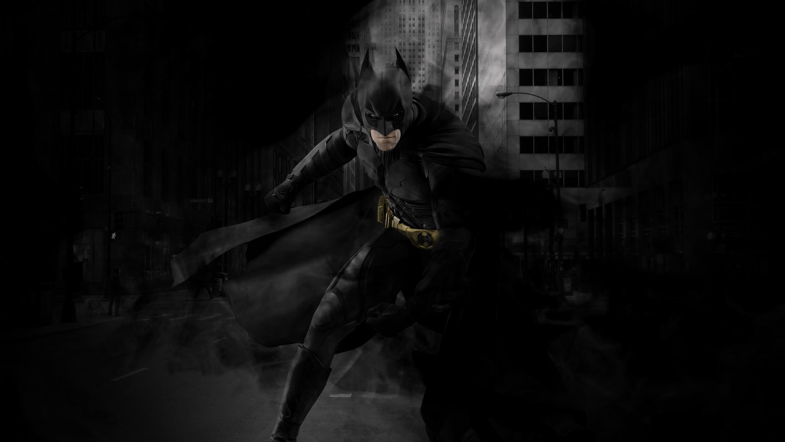 Batman in a dark city HD Wallpaper
