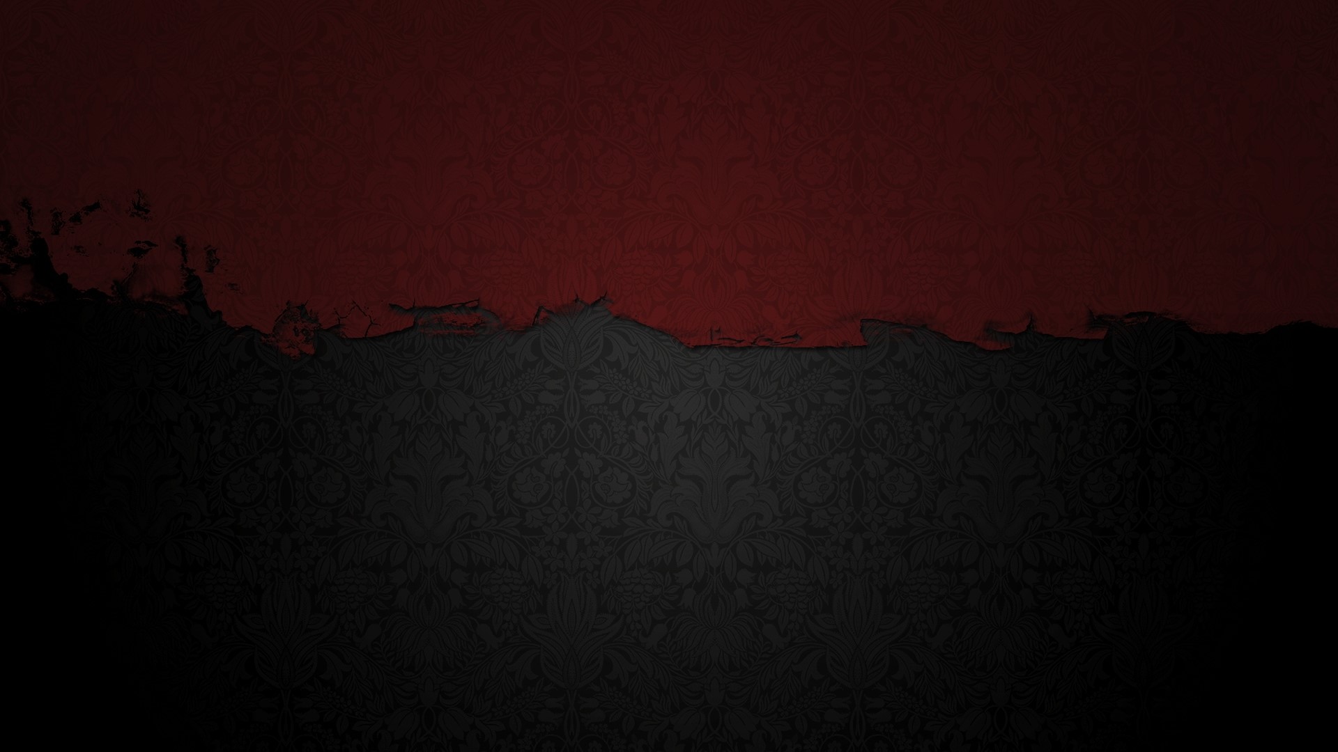 Red and black textured wallpaper with floral pattern HD Wallpaper