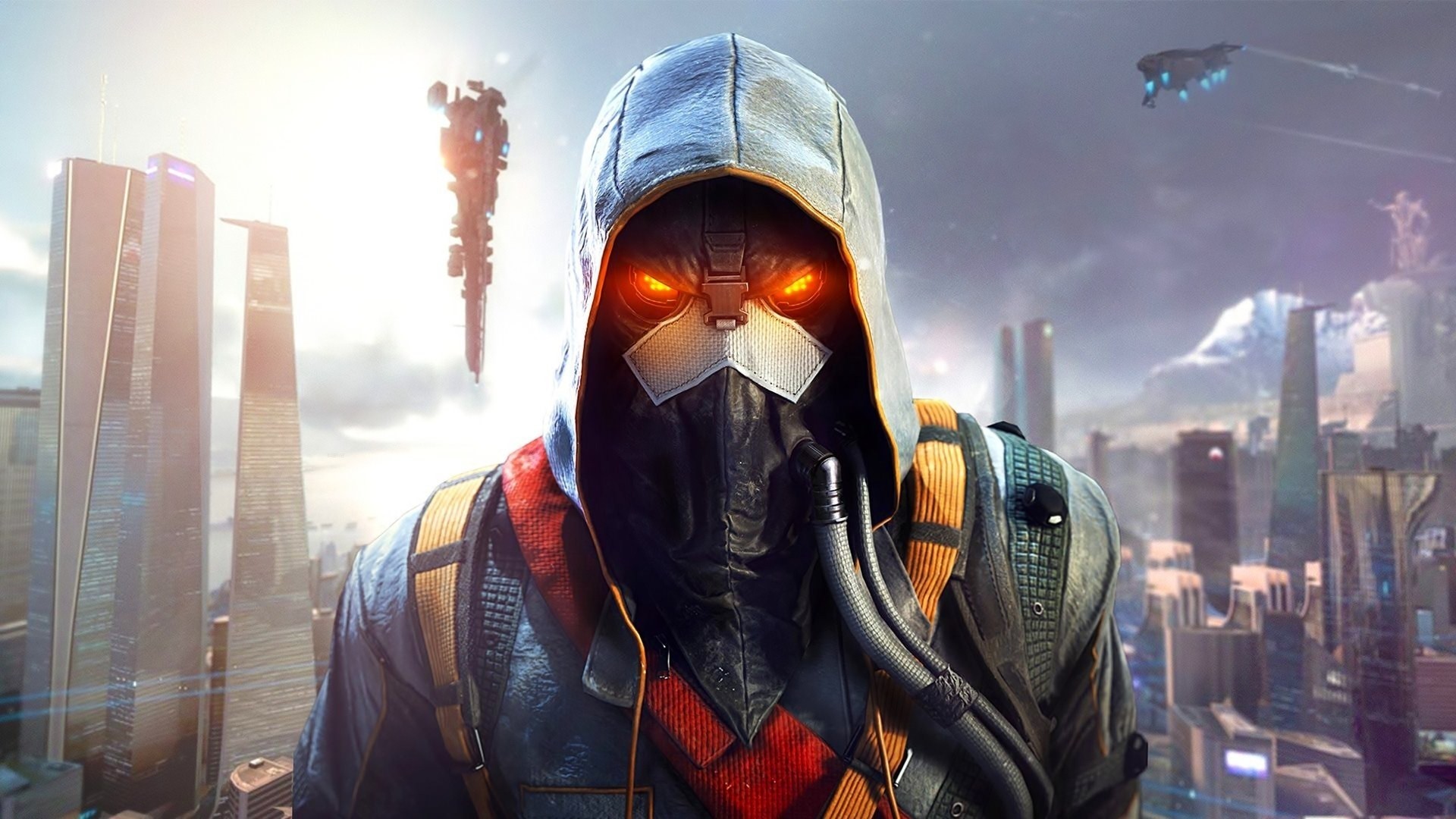 Killzone Shadow Fall character in futuristic city HD Wallpaper