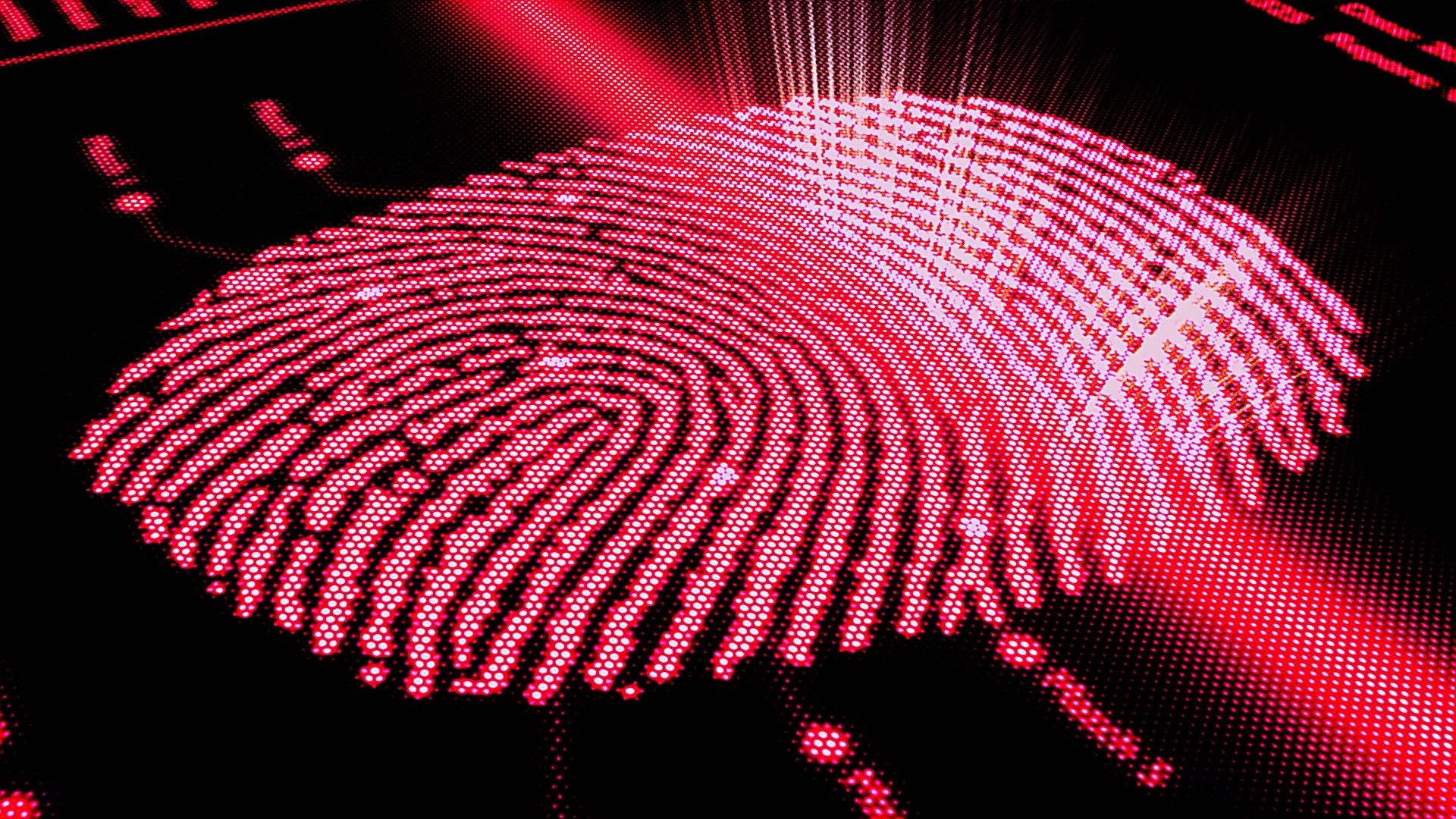 Red Fingerprint Scanner on Circuit Board HD Wallpaper