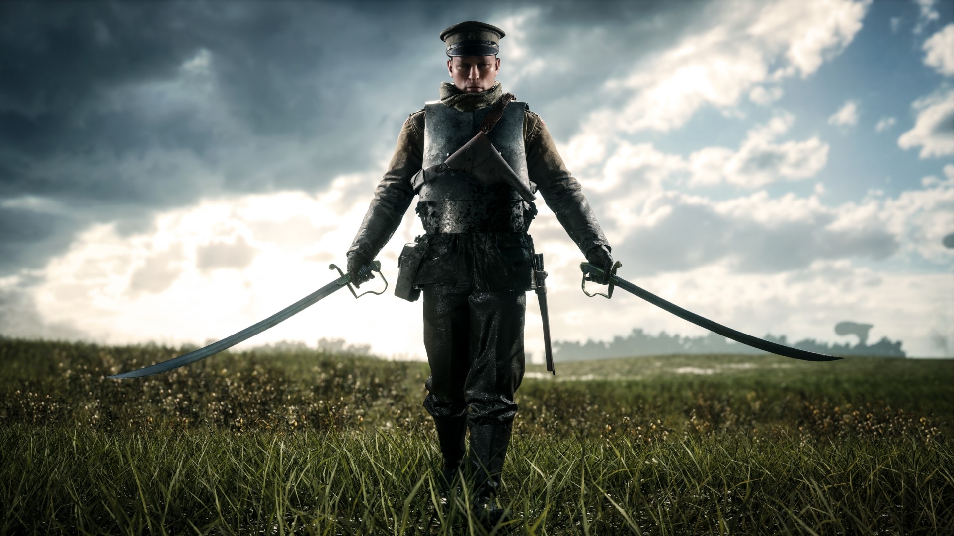 Soldier with two swords in Battlefield 1 HD Wallpaper