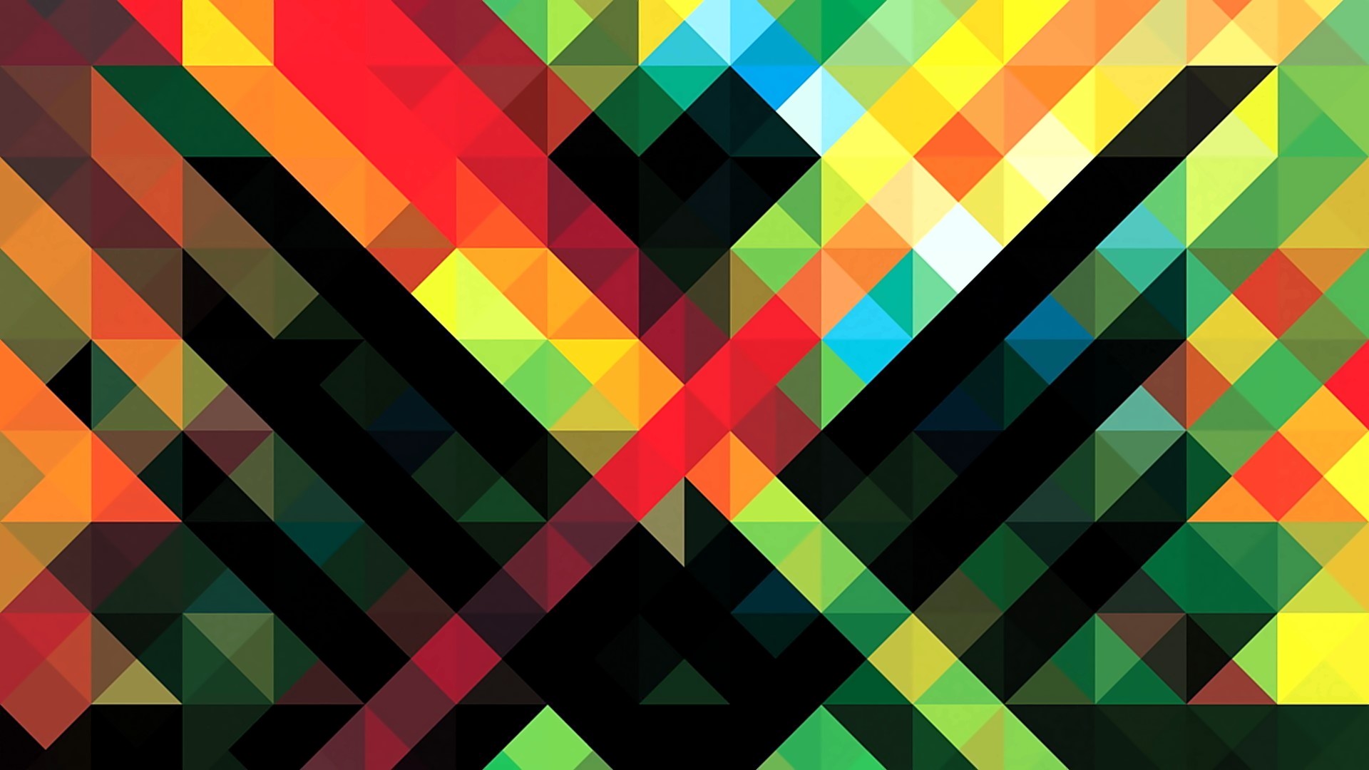Abstract geometric pattern with colorful triangles HD Wallpaper