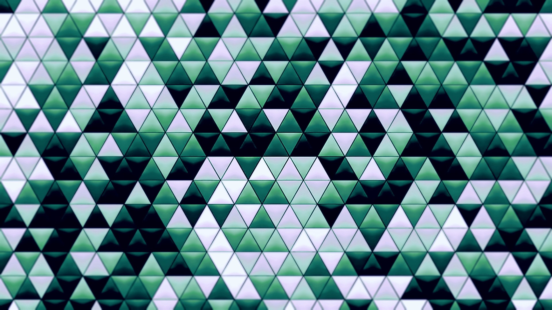 Green and white triangular mosaic pattern HD Wallpaper