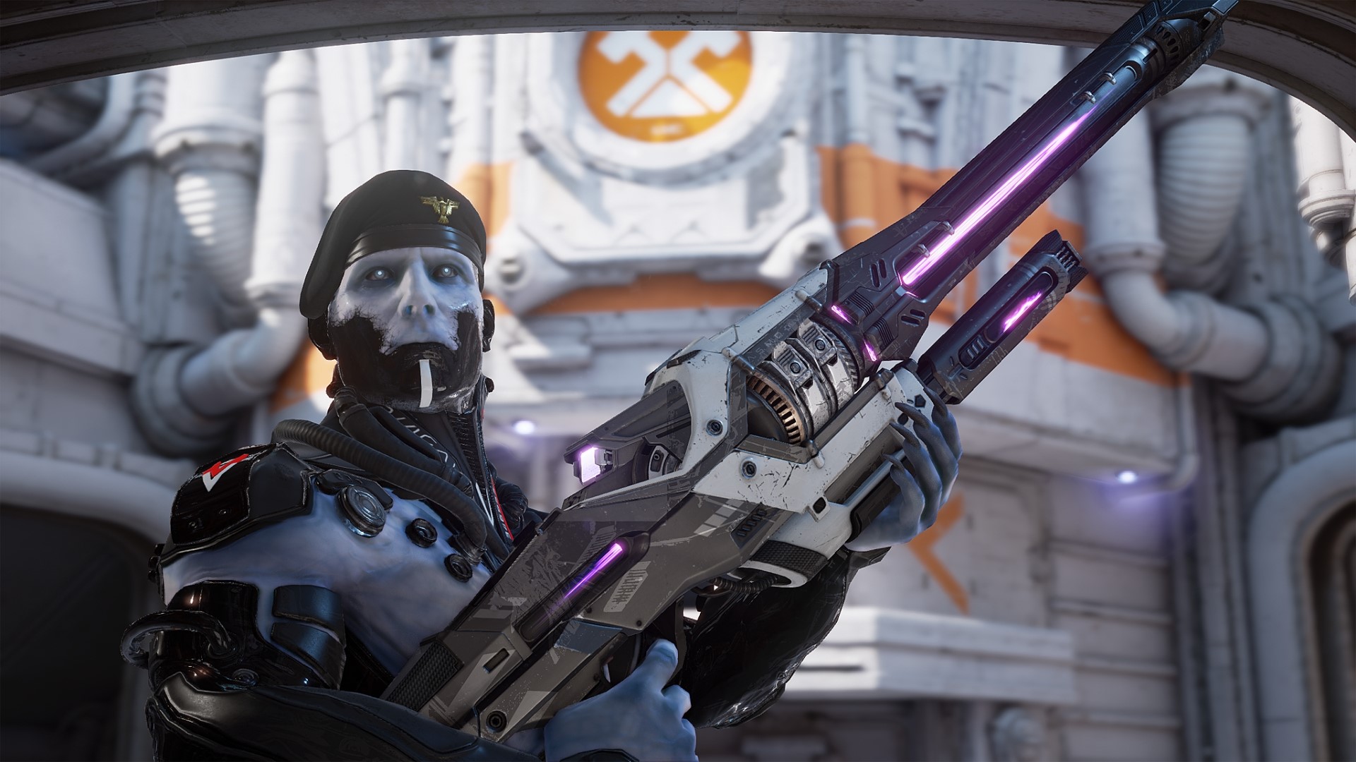 Character from Unreal Tournament holding a weapon HD Wallpaper