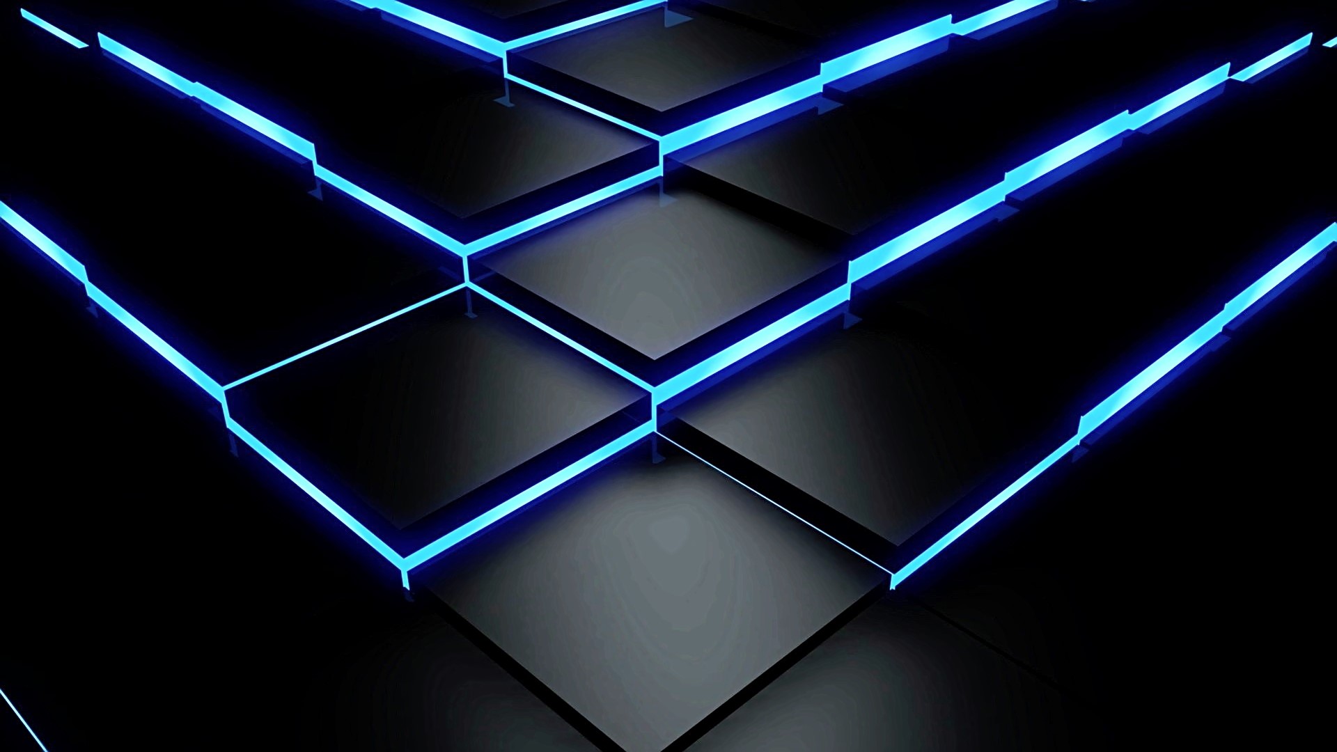 Abstract Black and Blue Geometric Pattern HD Wallpaper