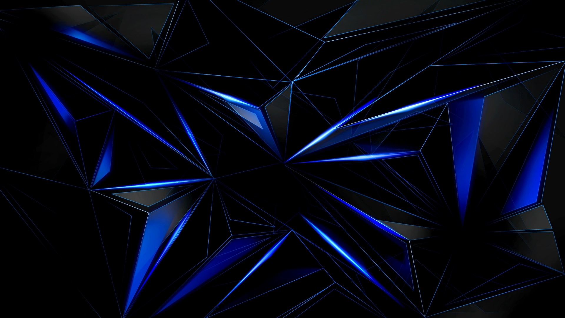 Abstract geometric shapes with blue light HD Wallpaper