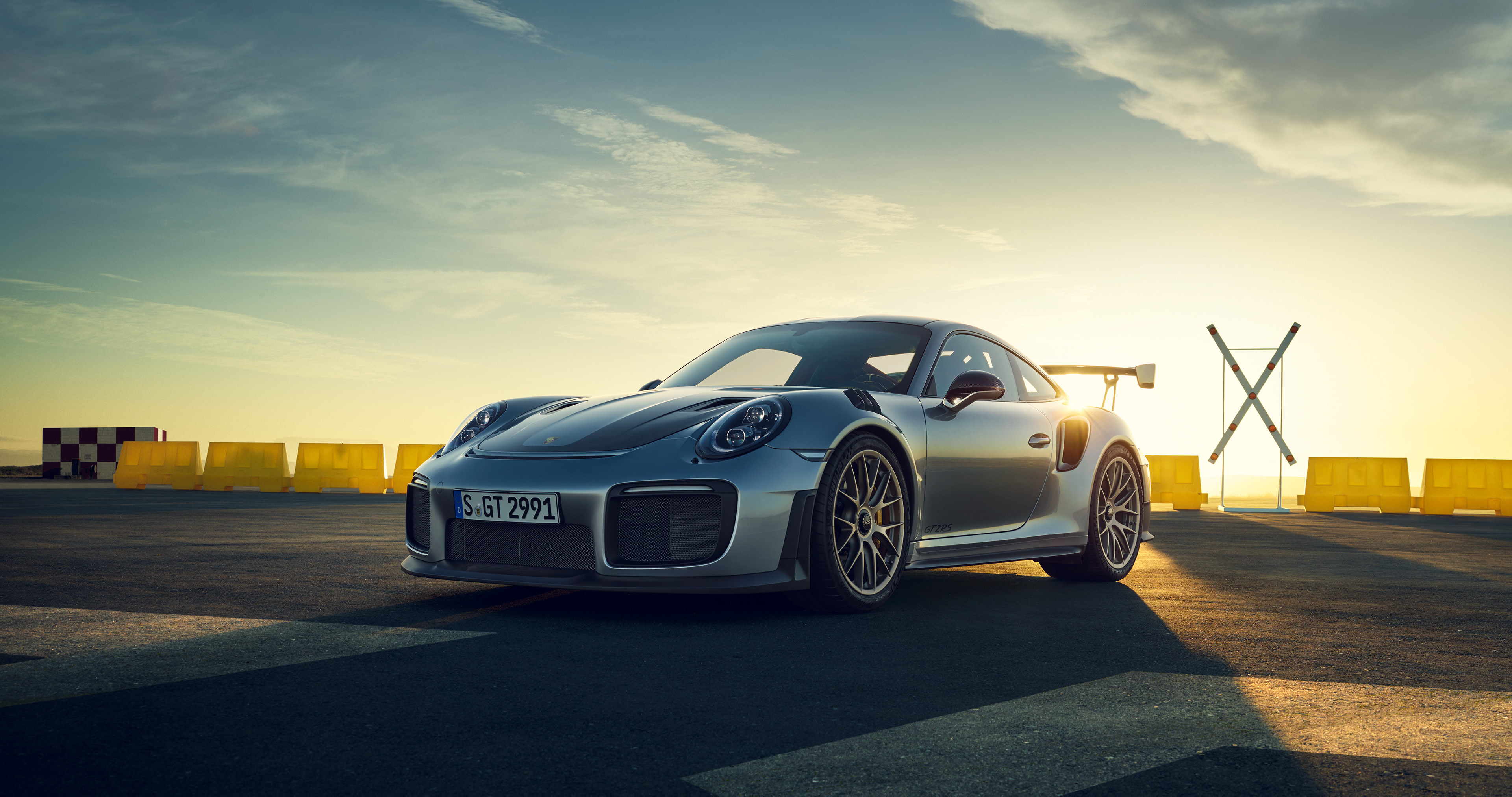 Porsche 911 GT2 RS on a Racetrack HD Wallpaper