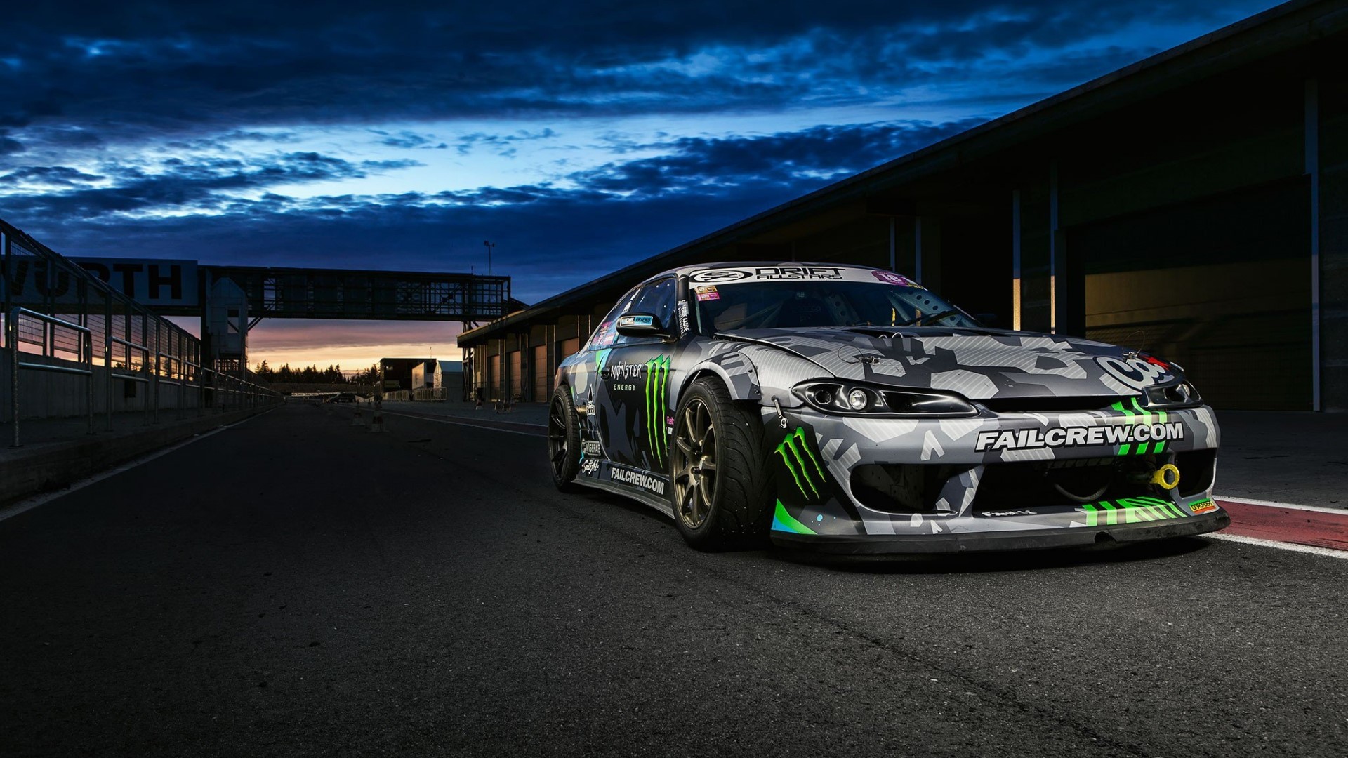 Nissan S15 Drift Car with Monster Energy Livery HD Wallpaper
