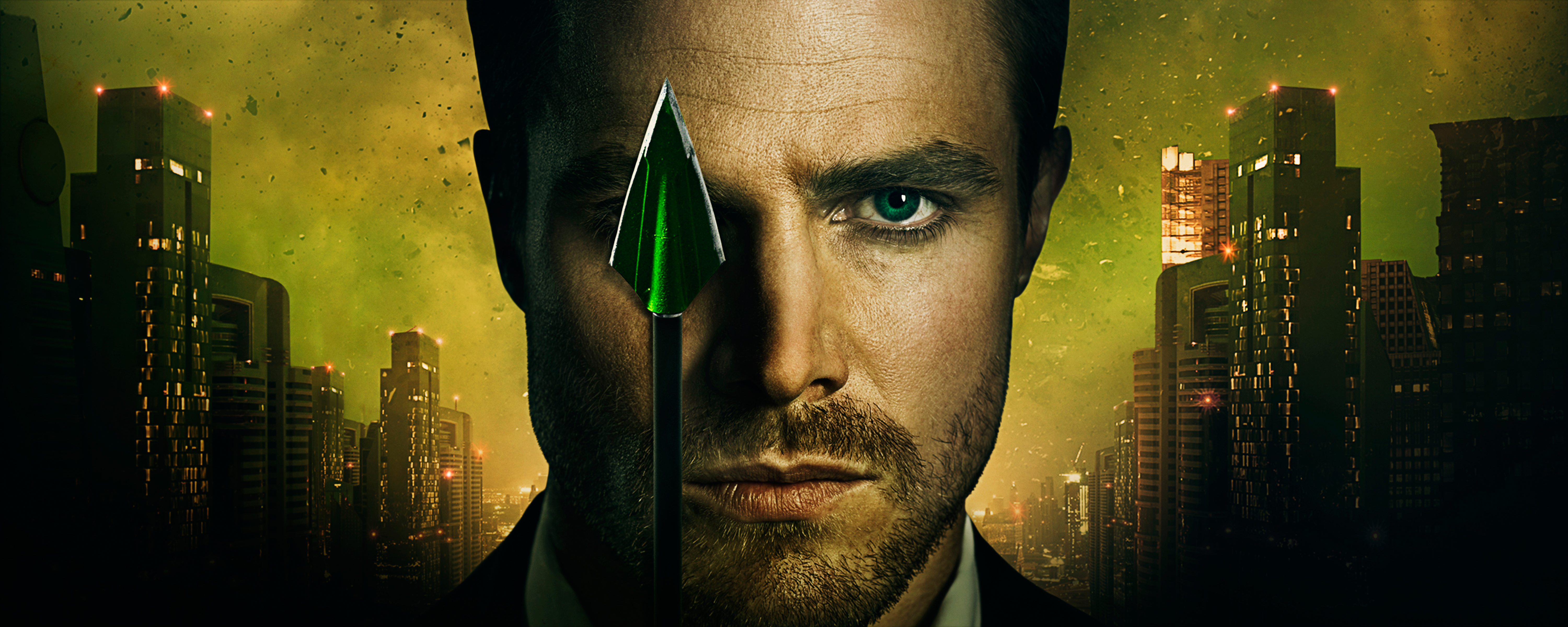 Oliver Queen from Arrow with a green arrow HD Wallpaper