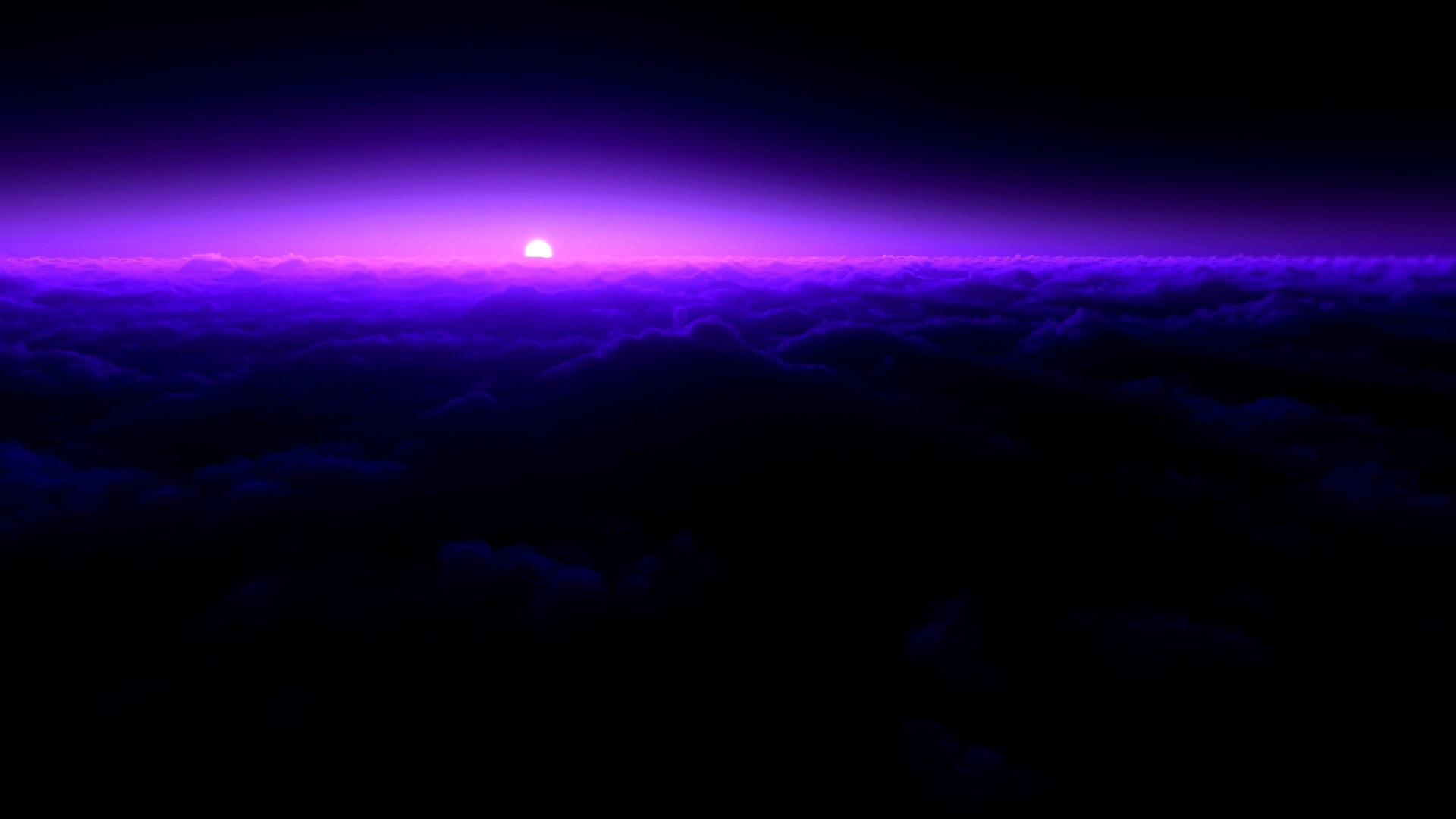 Purple sunset over clouds HD Wallpaper