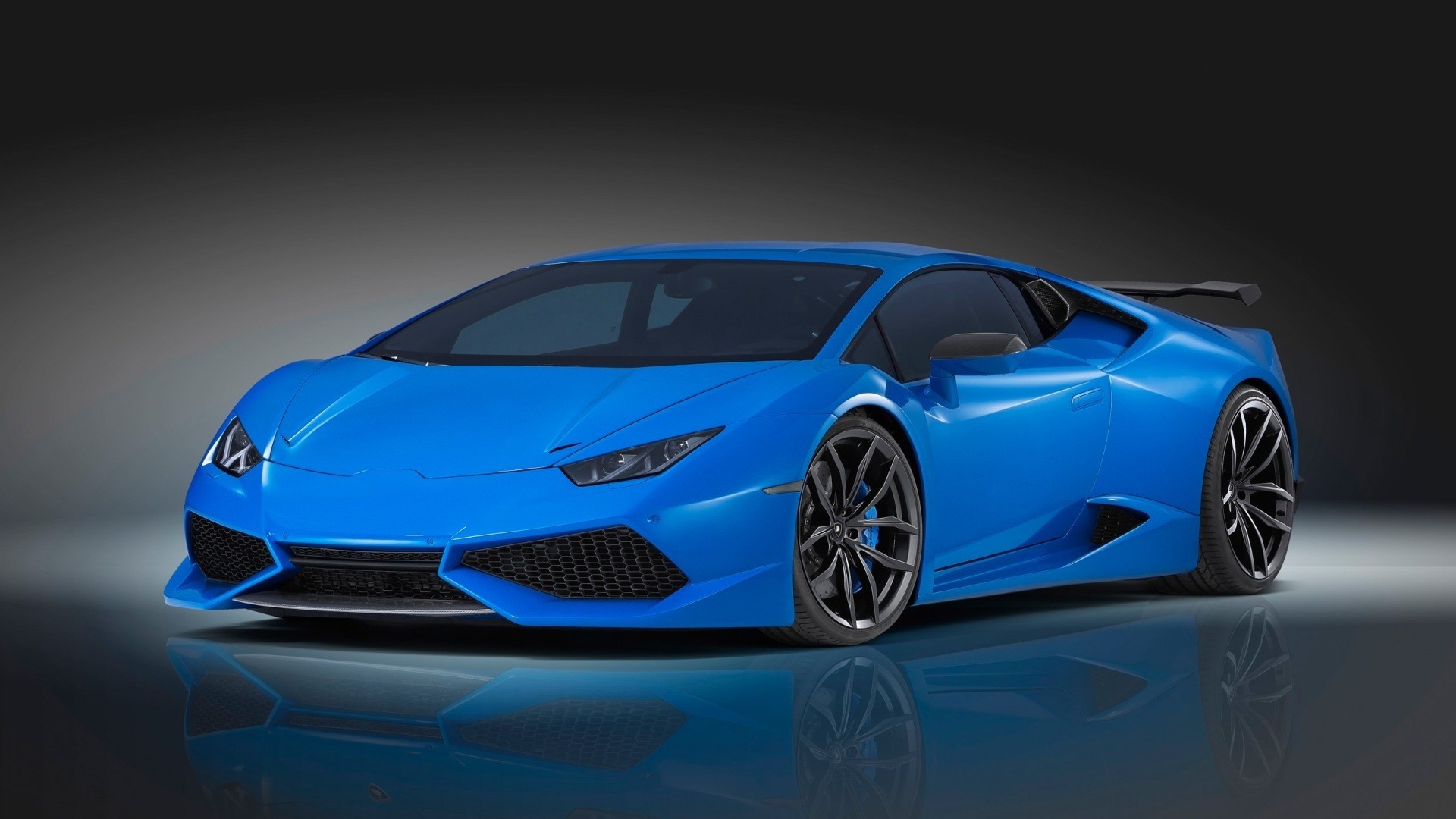 Blue Lamborghini Huracan with a spoiler HD Wallpaper