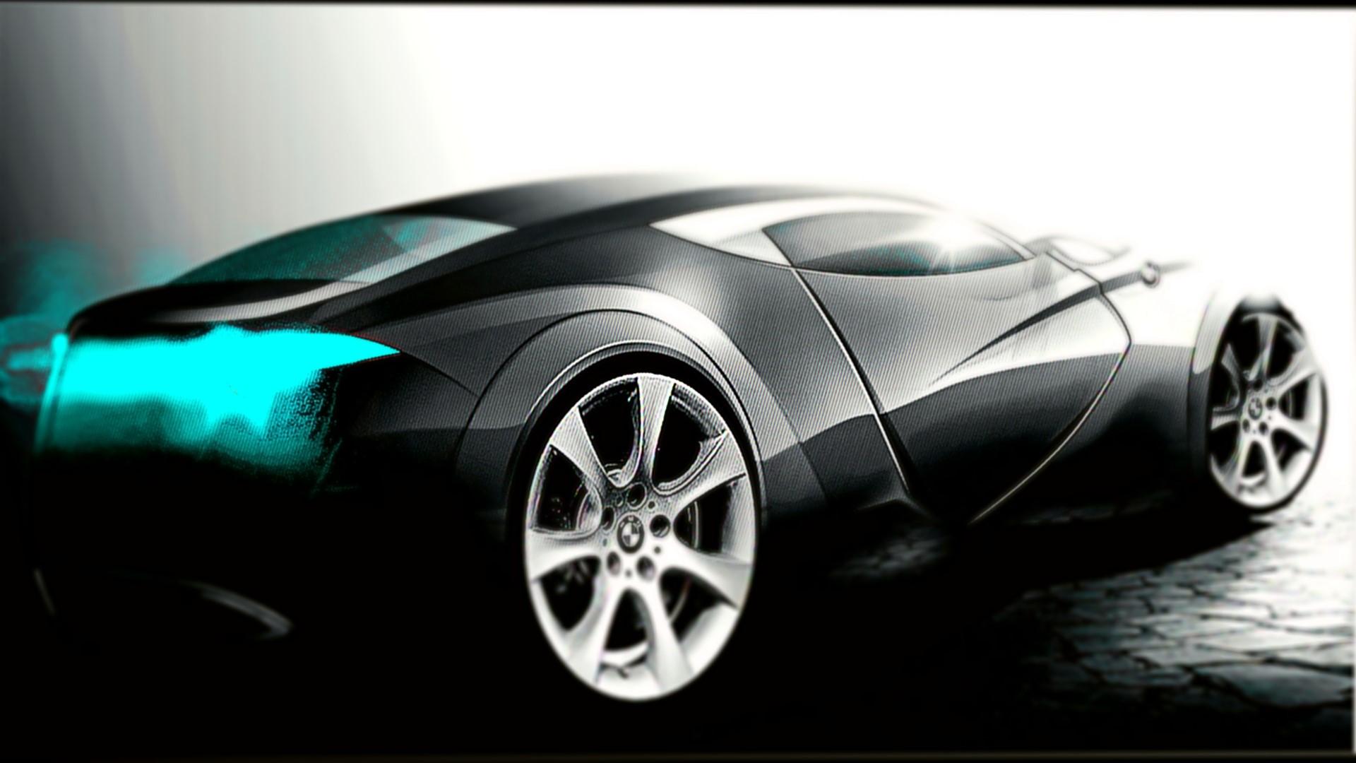 BMW concept car with blue exhaust HD Wallpaper
