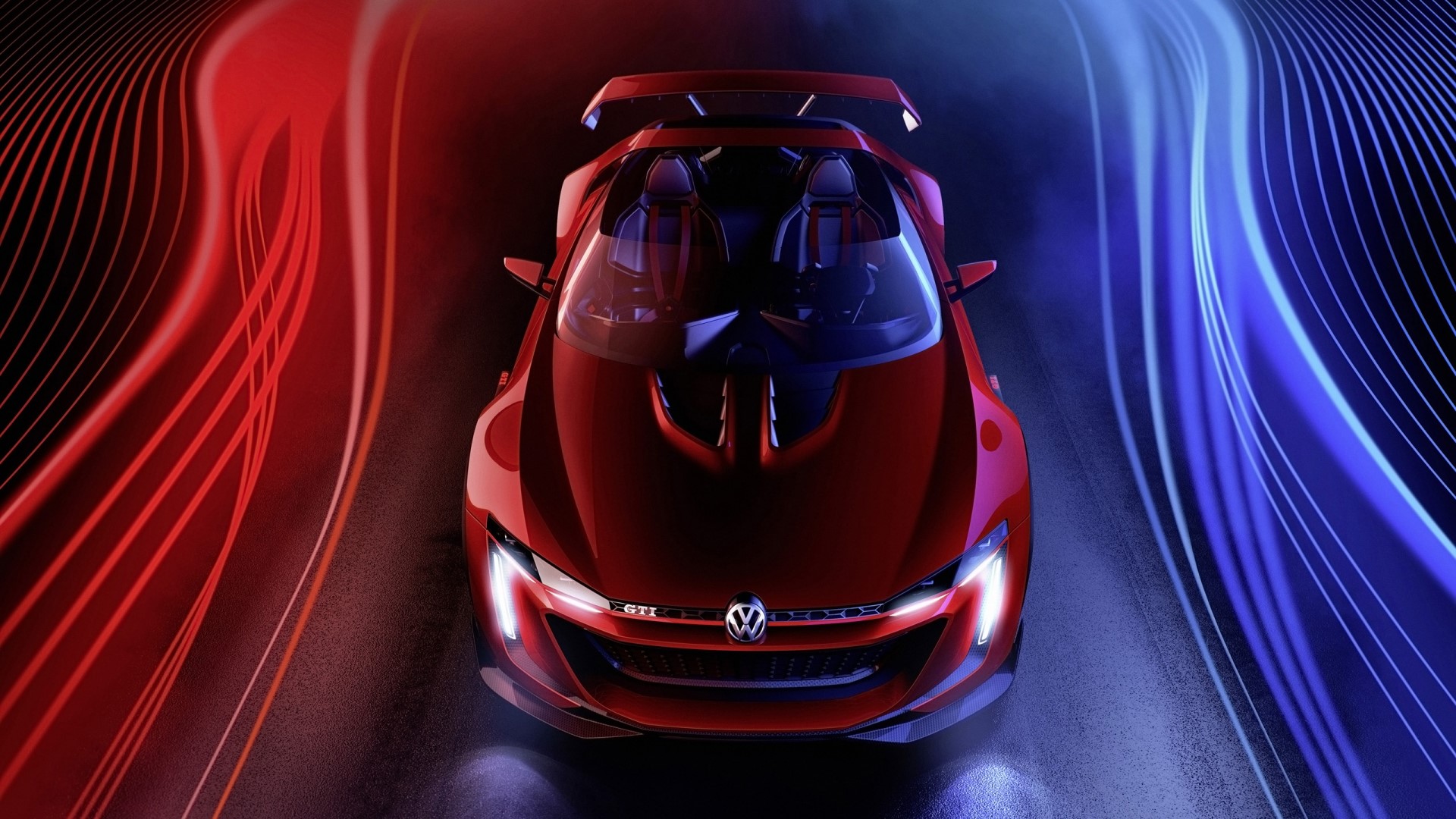 Red Volkswagen GTI concept car HD Wallpaper