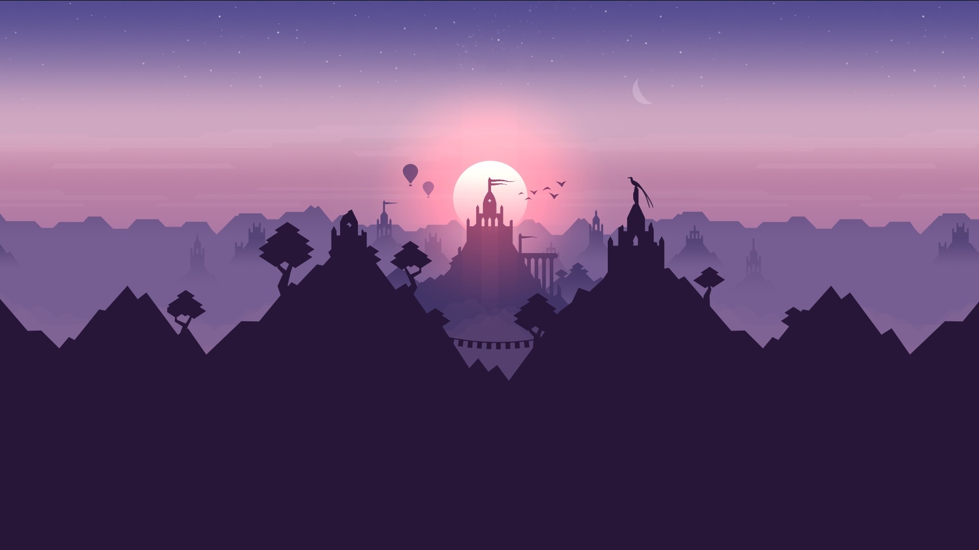 Alto's Adventure minimalist landscape HD Wallpaper