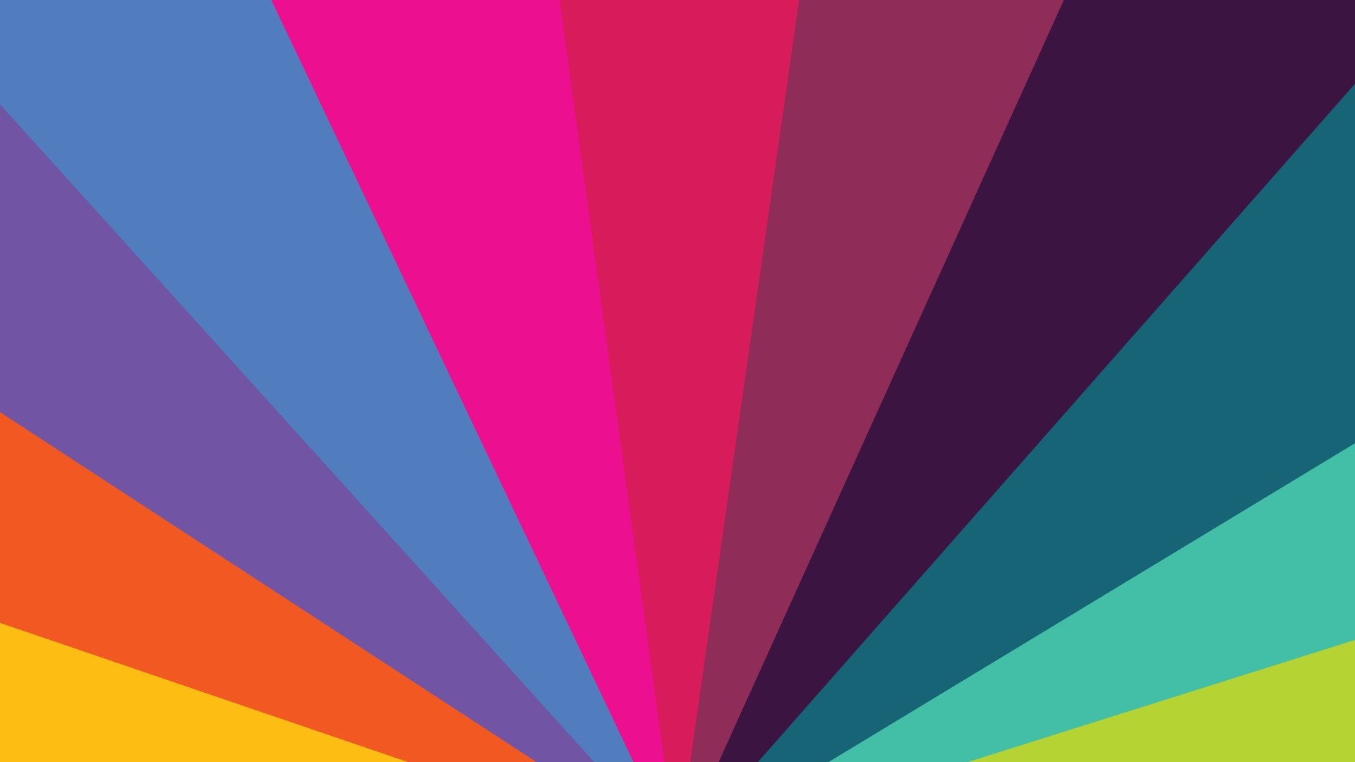 Abstract rainbow stripes radiating from a central point HD Wallpaper