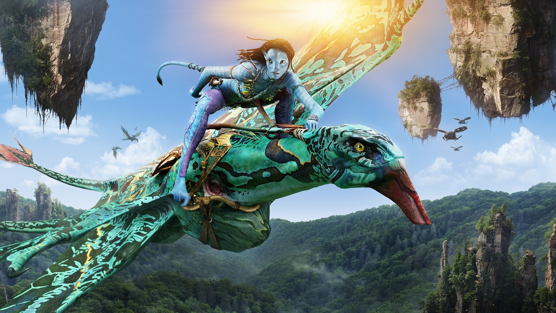 Neytiri riding a banshee from Avatar HD Wallpaper