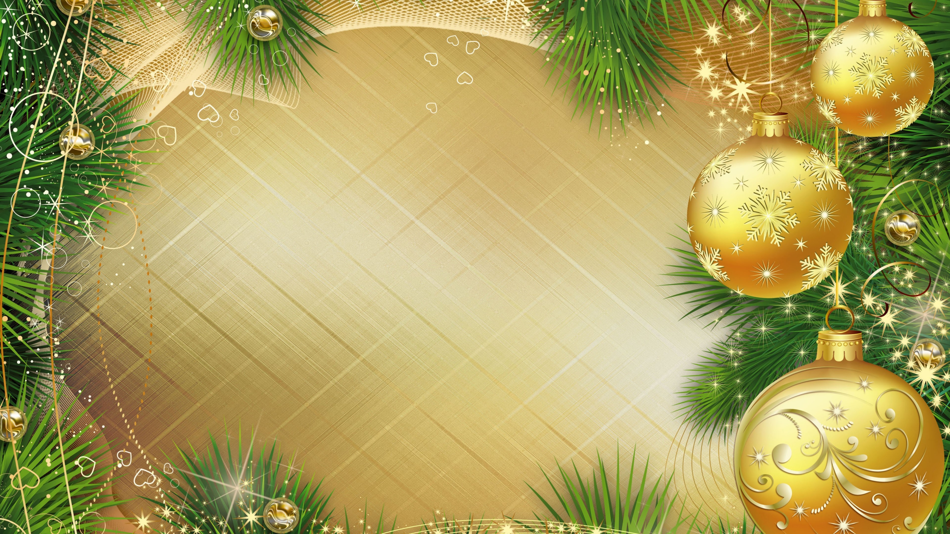 4K New Year Christmas Ornaments HD Wallpaper