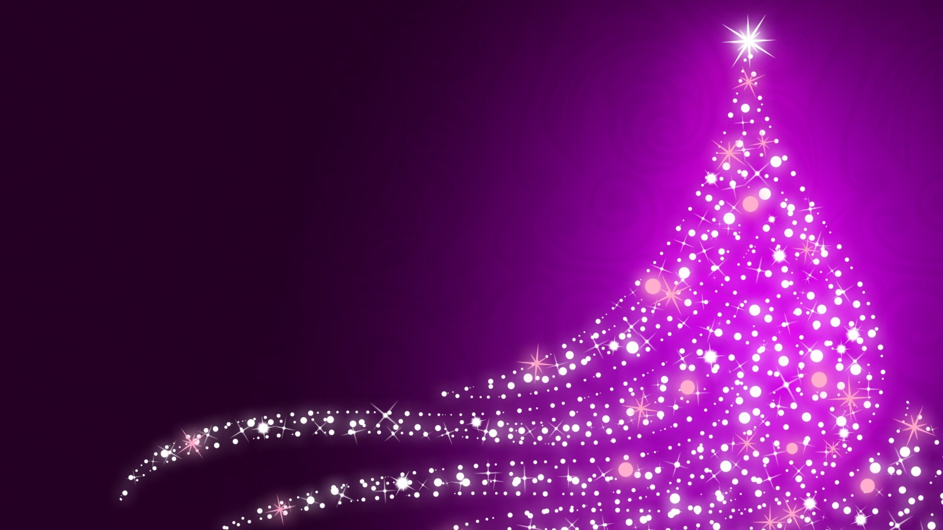 Sparkling Christmas Tree with Purple Background HD Wallpaper