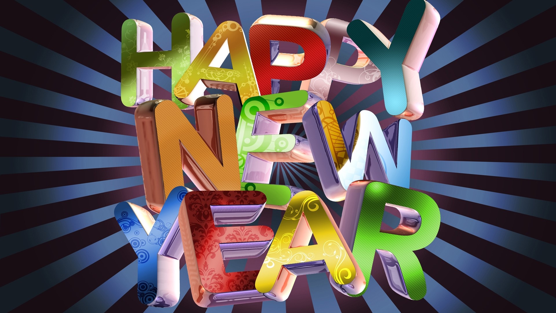 Happy New Year 3D Text HD Wallpaper