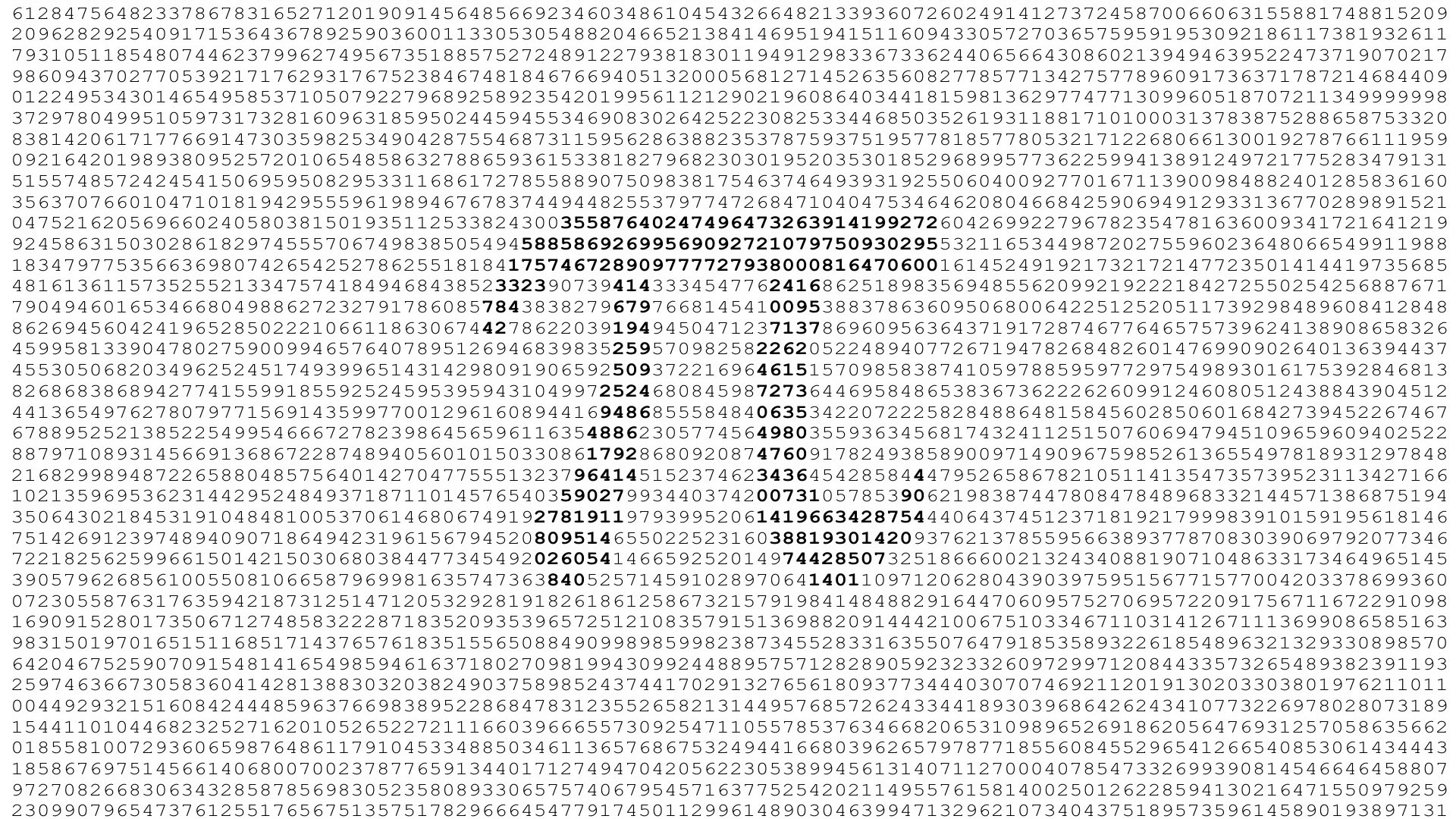 Digits of Pi HD Wallpaper