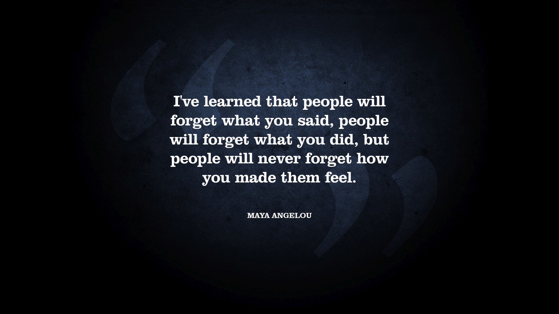 Maya Angelou quote about feelings HD Wallpaper