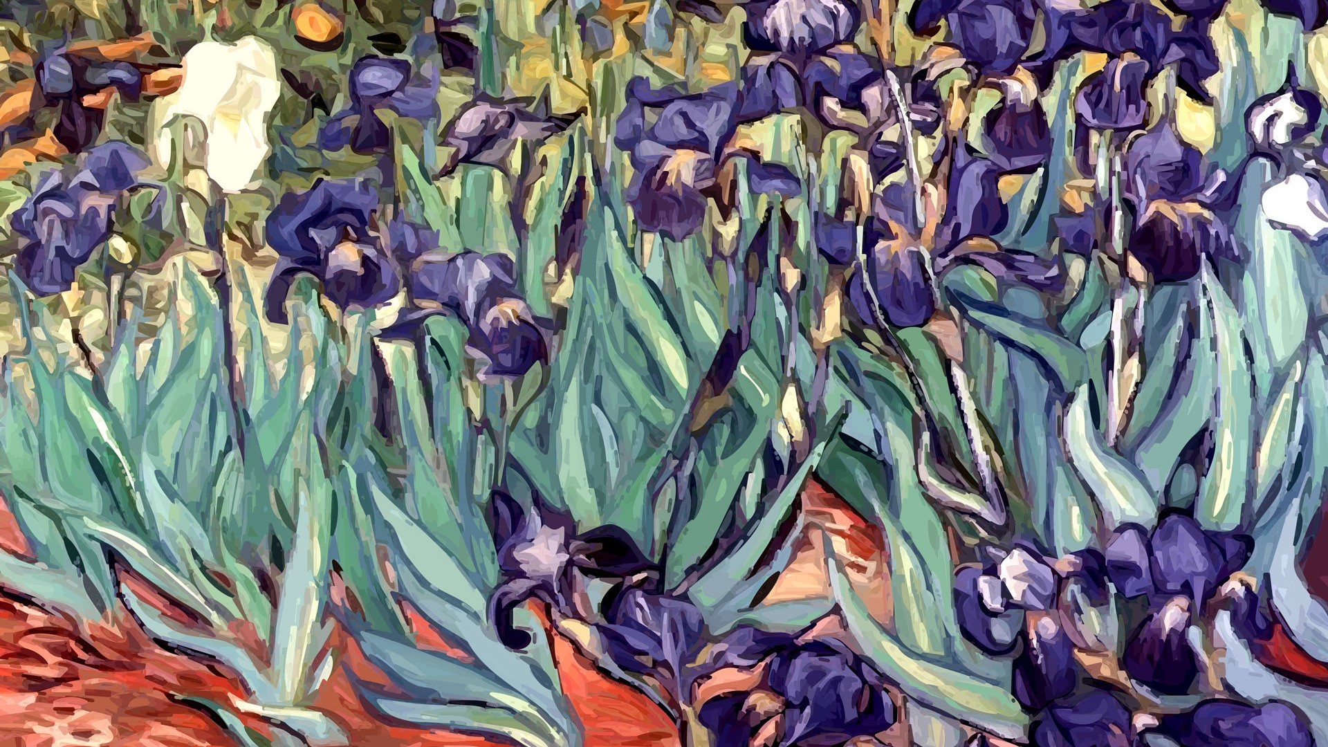 Irises painting by Vincent van Gogh HD Wallpaper