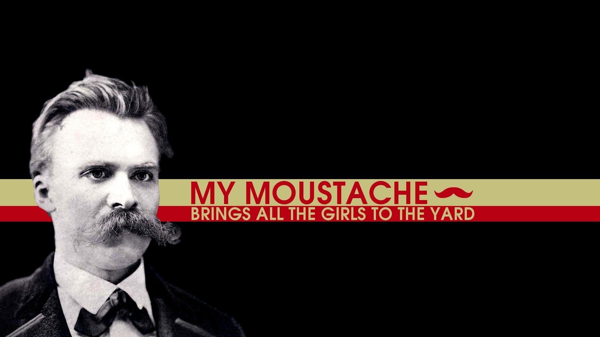 Friedrich Nietzsche My Moustache HD Wallpaper