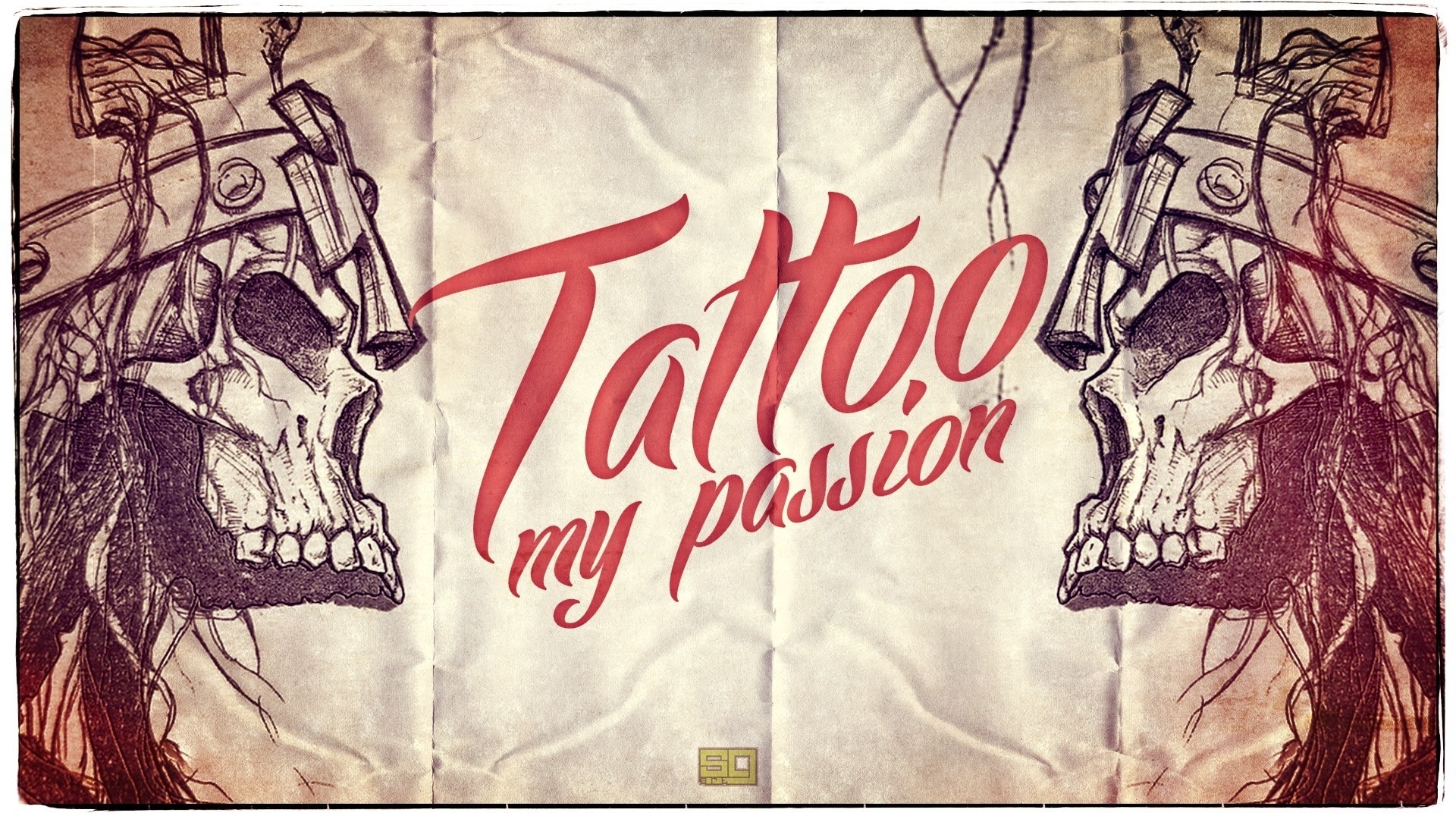 Tattoo my passion skull art HD Wallpaper