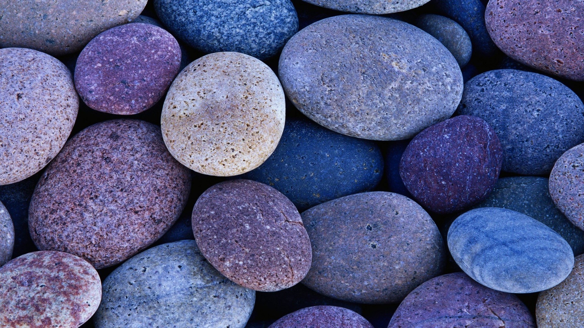 Smooth, colorful river stones HD Wallpaper