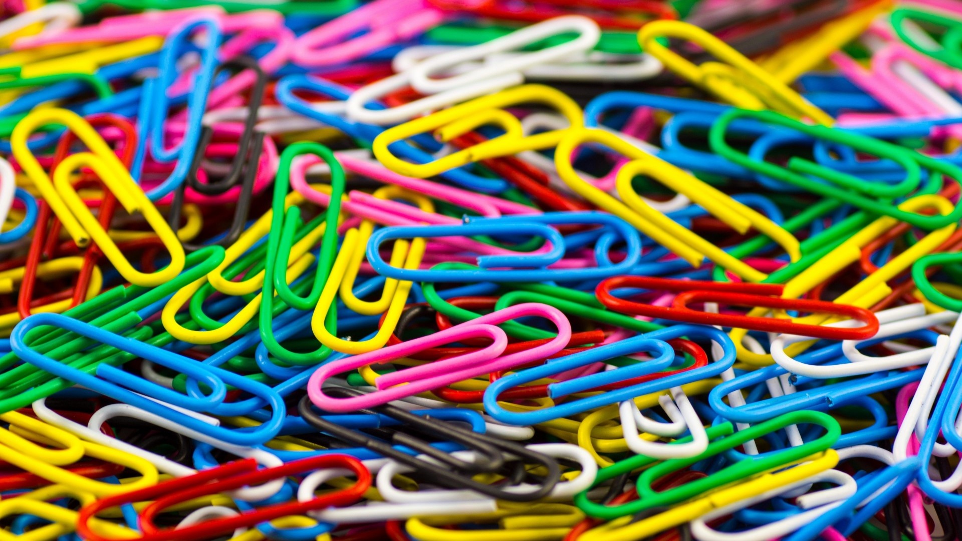 Colorful Paper Clips HD Wallpaper