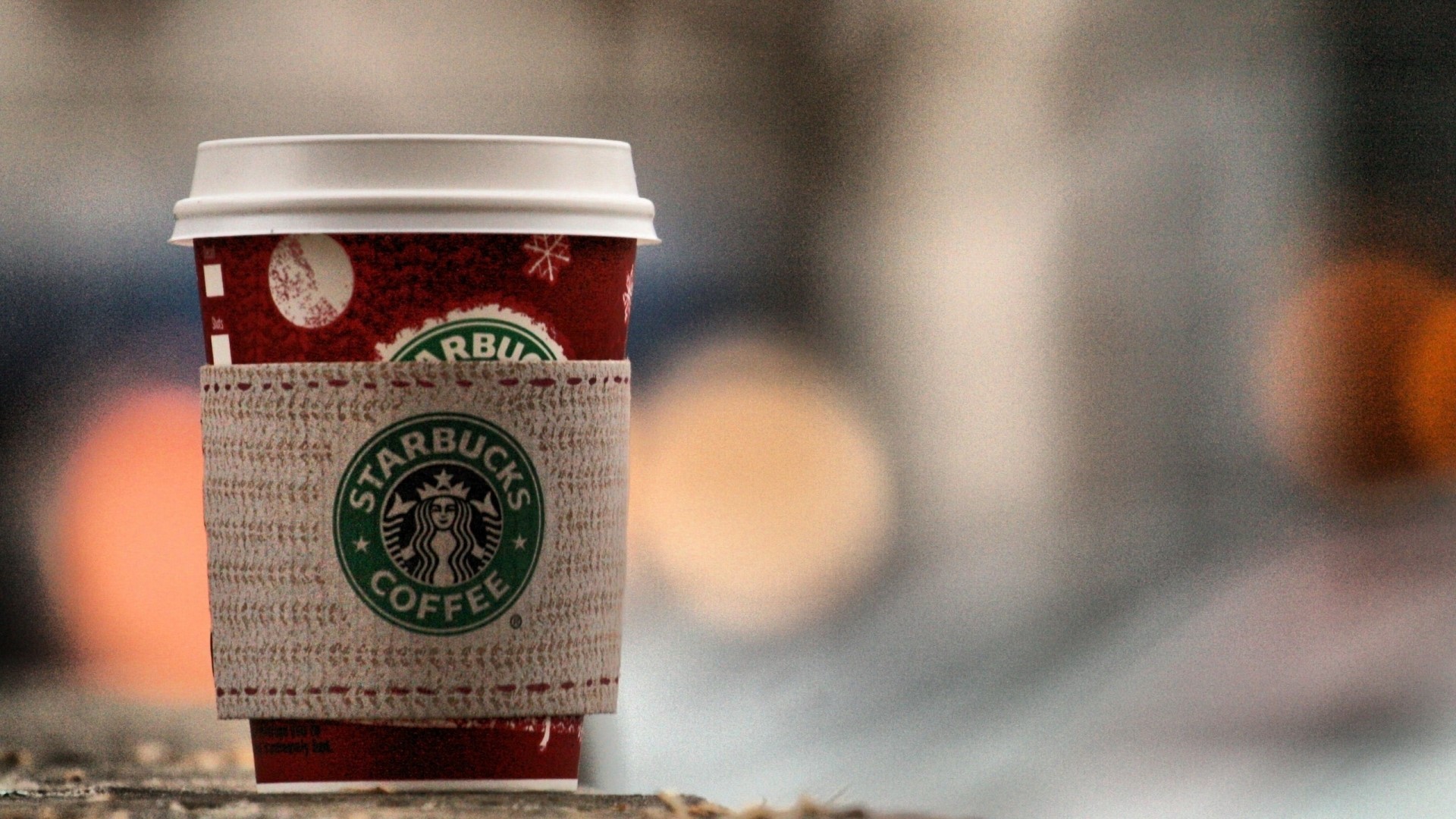 Starbucks Coffee Cup with Holiday Design HD Wallpaper