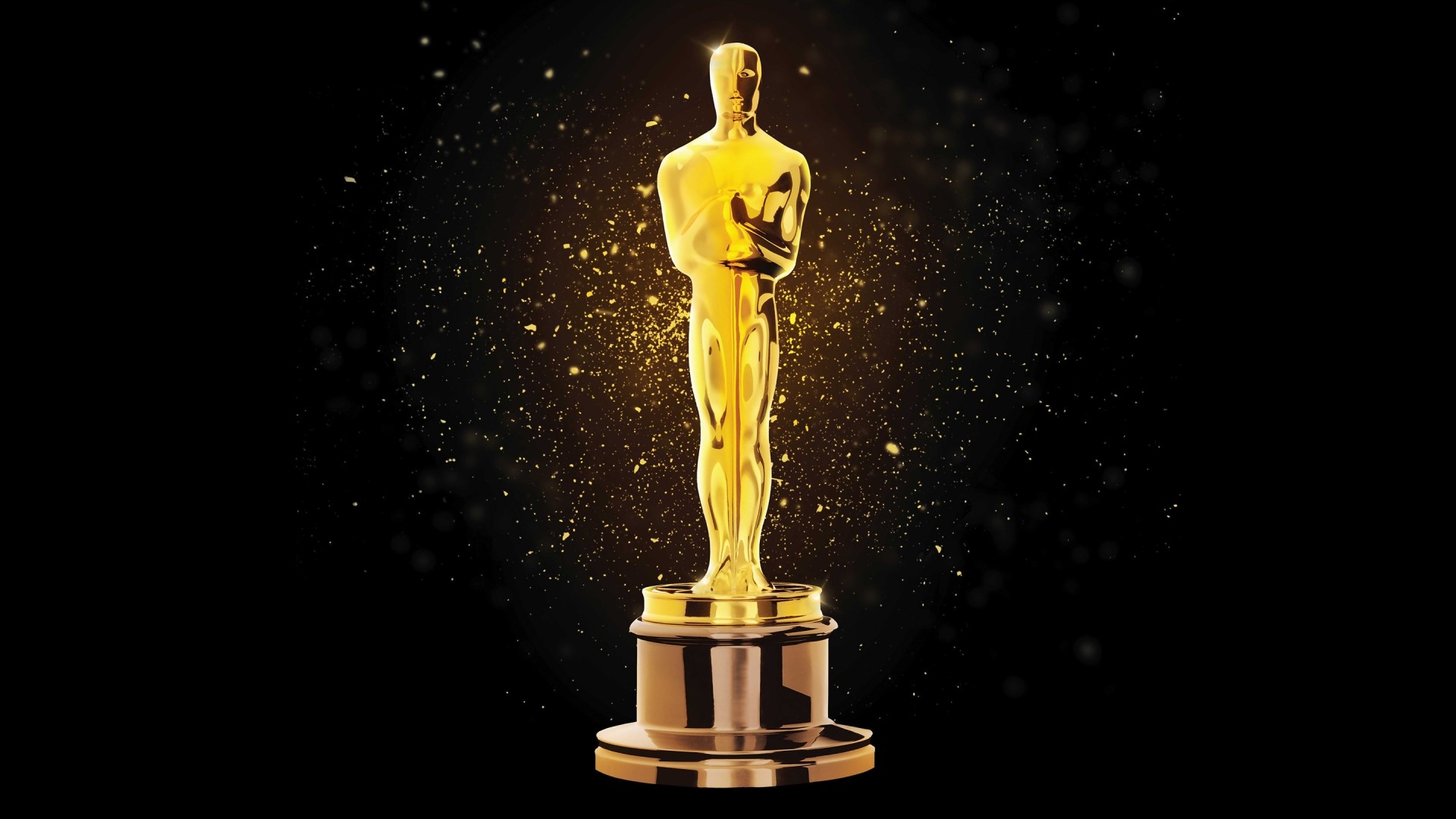 The Oscar Statuette with Golden Sparkles HD Wallpaper