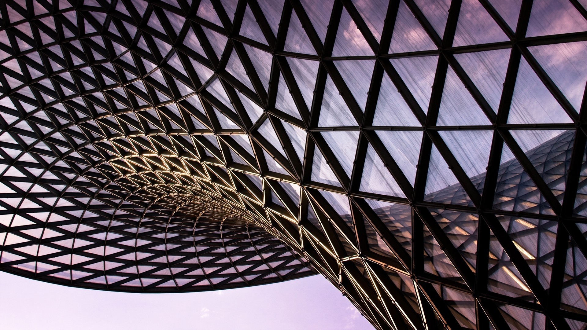 Triangles of Glass and Steel Architecture HD Wallpaper