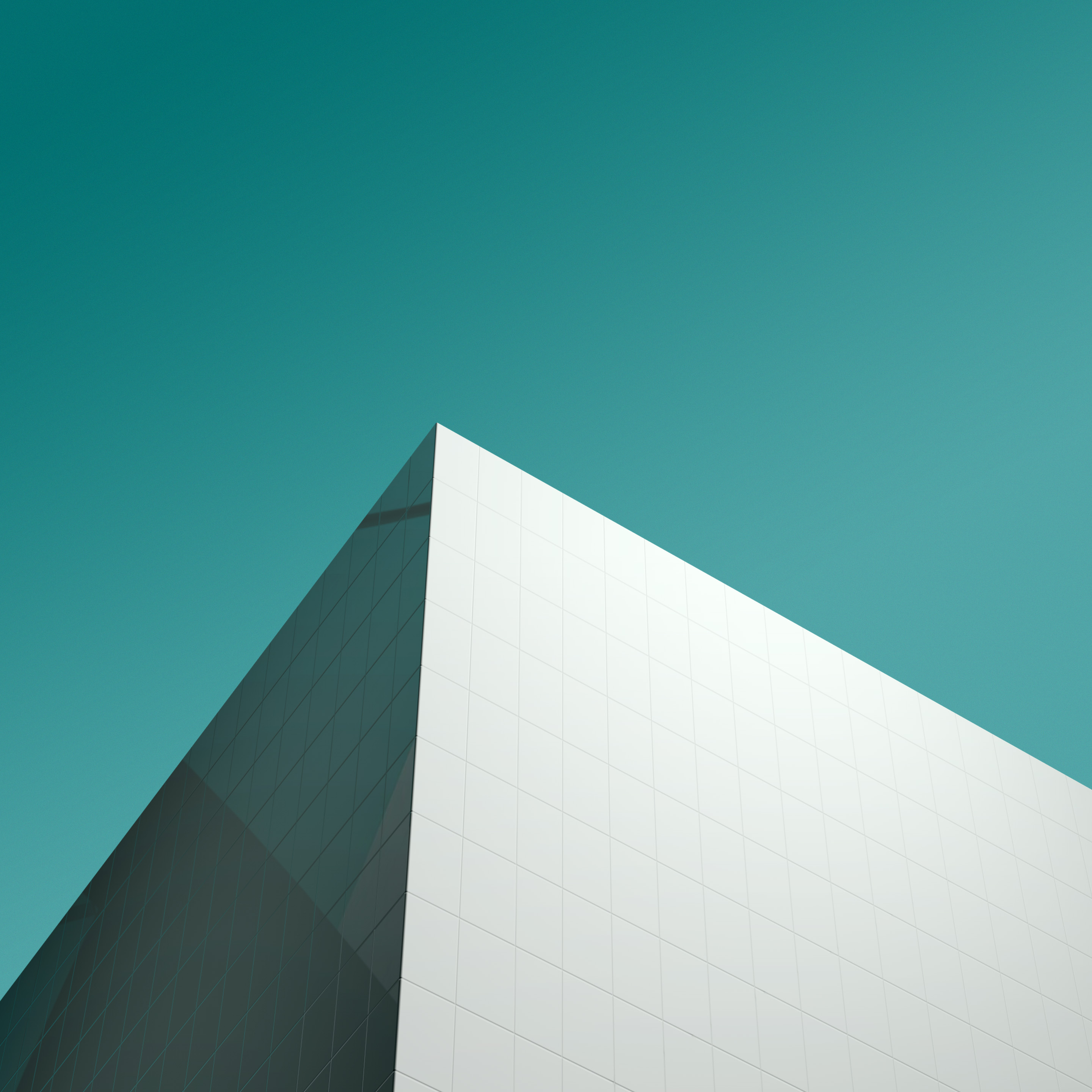 Minimalist Architecture with Teal Sky HD Wallpaper