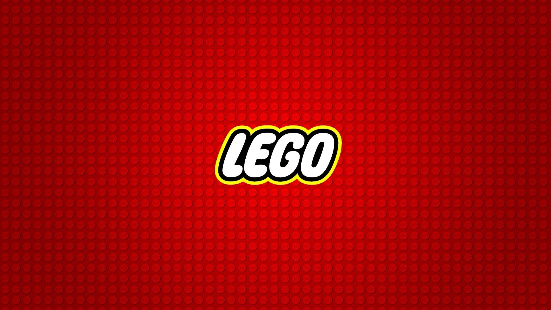 Lego logo on red brick background HD Wallpaper