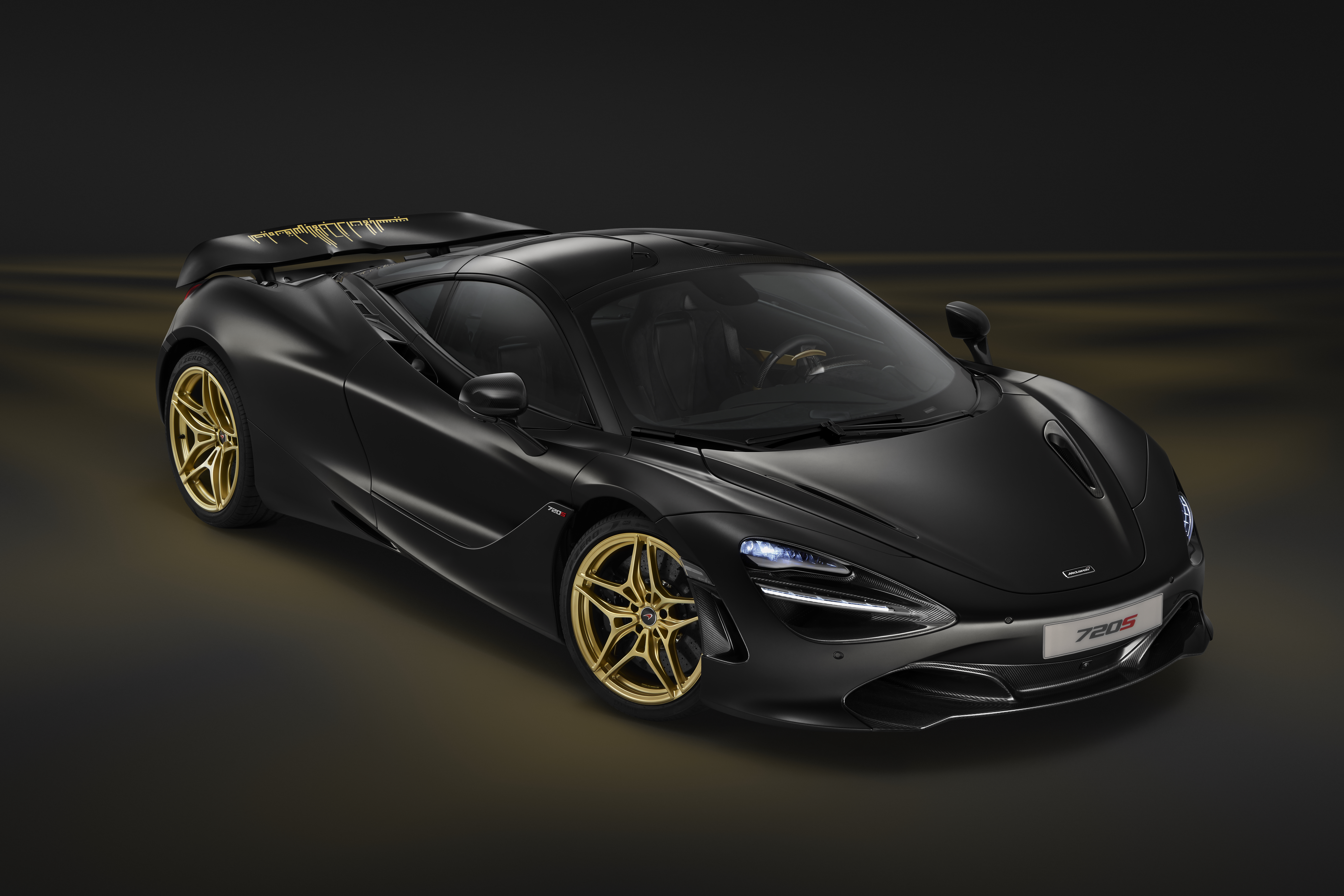 Black McLaren 720S Coupe with Gold Accents HD Wallpaper