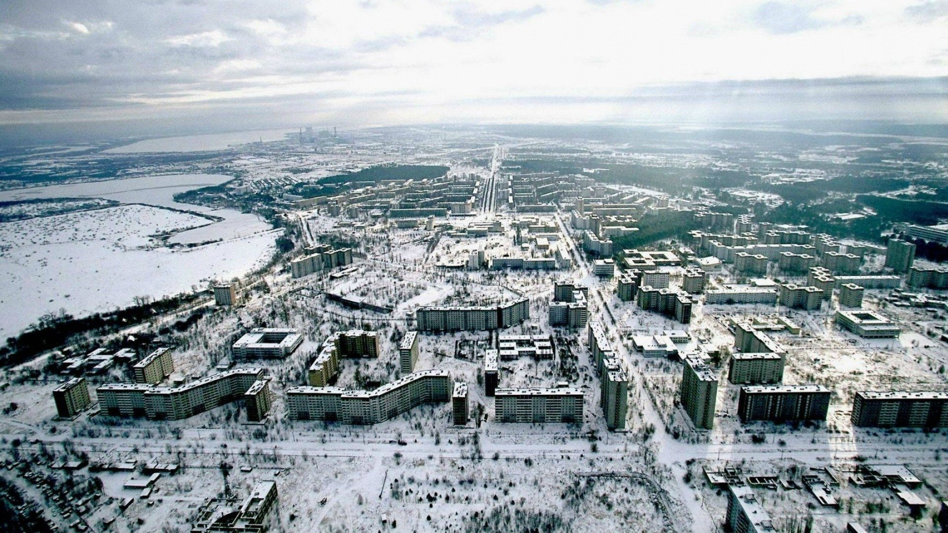 Pripyat Ukraine Ghost Town Aerial View HD Wallpaper