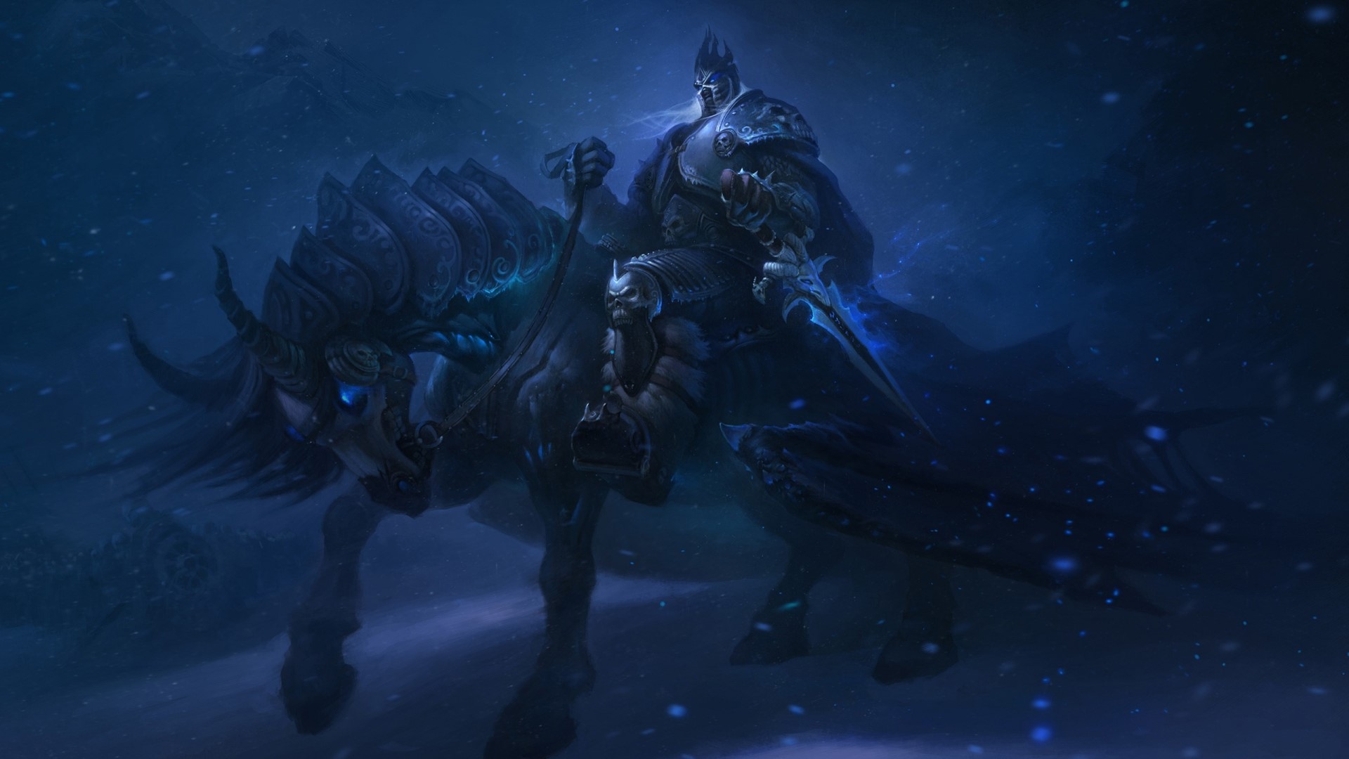 Arthas the Lich King on his undead horse from World of Warcraft HD Wallpaper