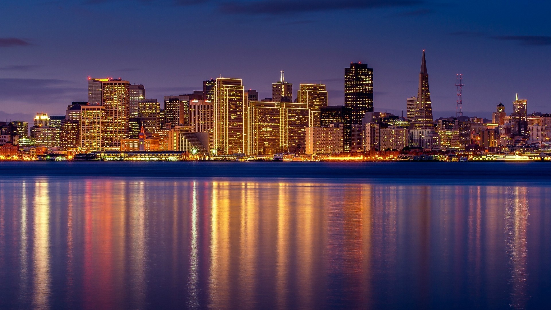 San Francisco California Cityscape at Dusk HD Wallpaper