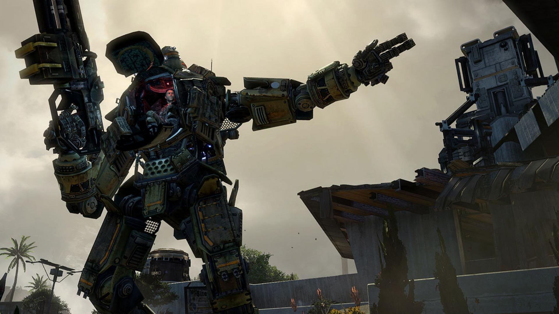 Titanfall gameplay with a pilot in a mech HD Wallpaper