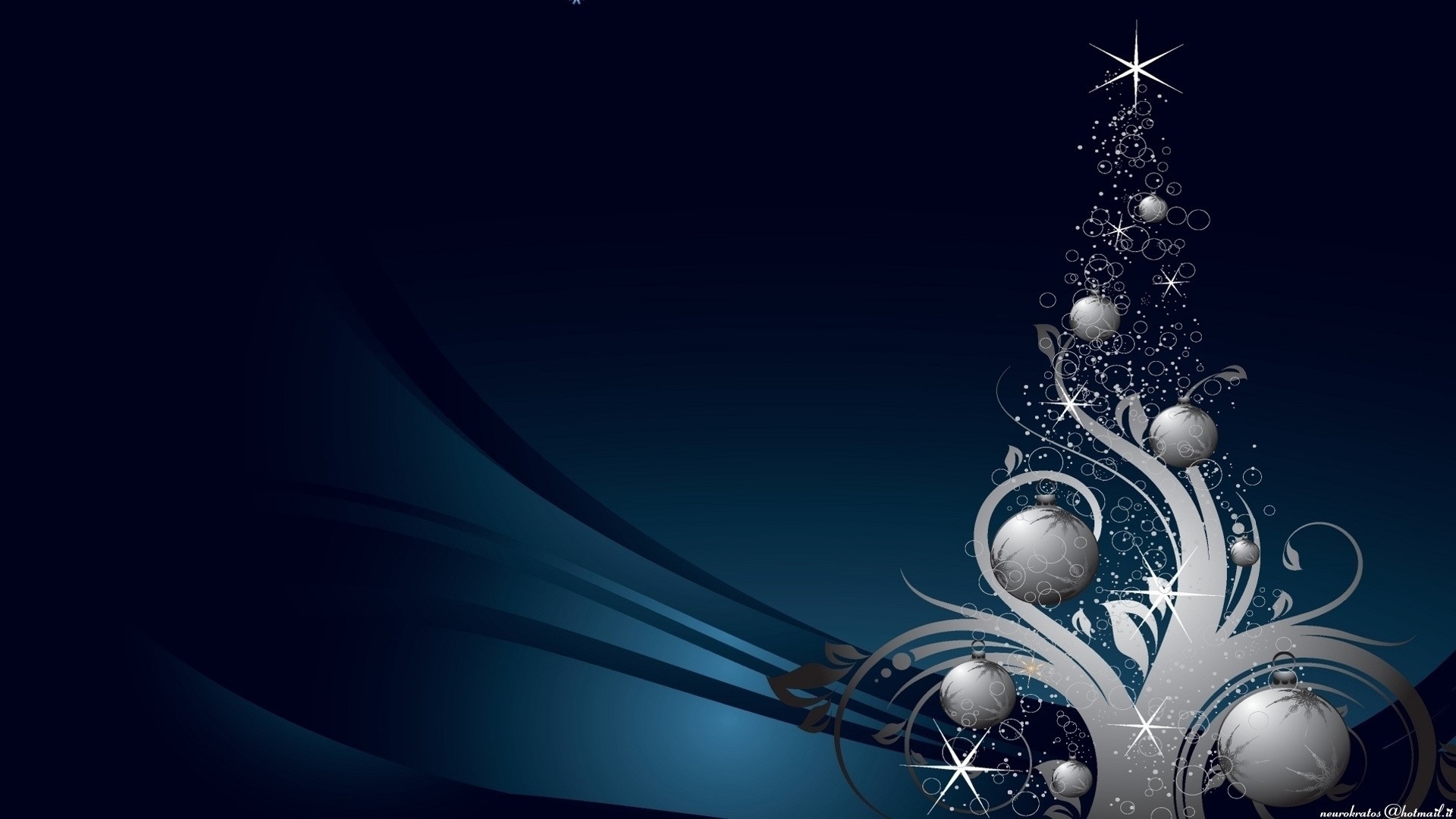 Blue Christmas Tree Vector Art HD Wallpaper