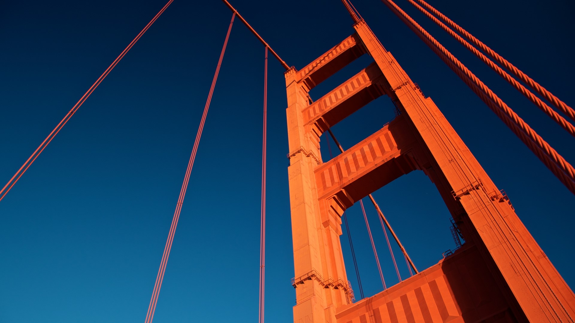 Golden Gate Bridge Tower and Cables HD Wallpaper