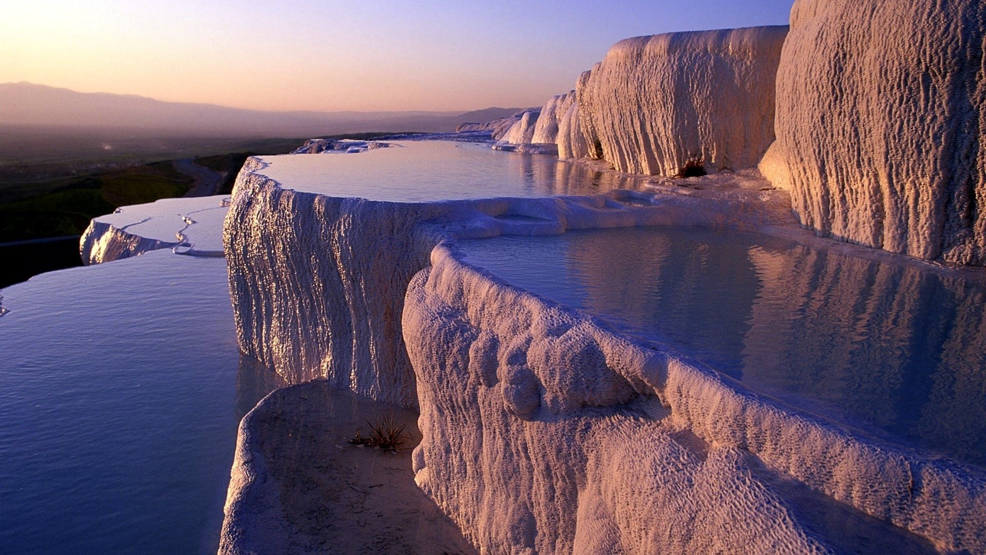 Pamukkale Travertines at Sunset HD Wallpaper