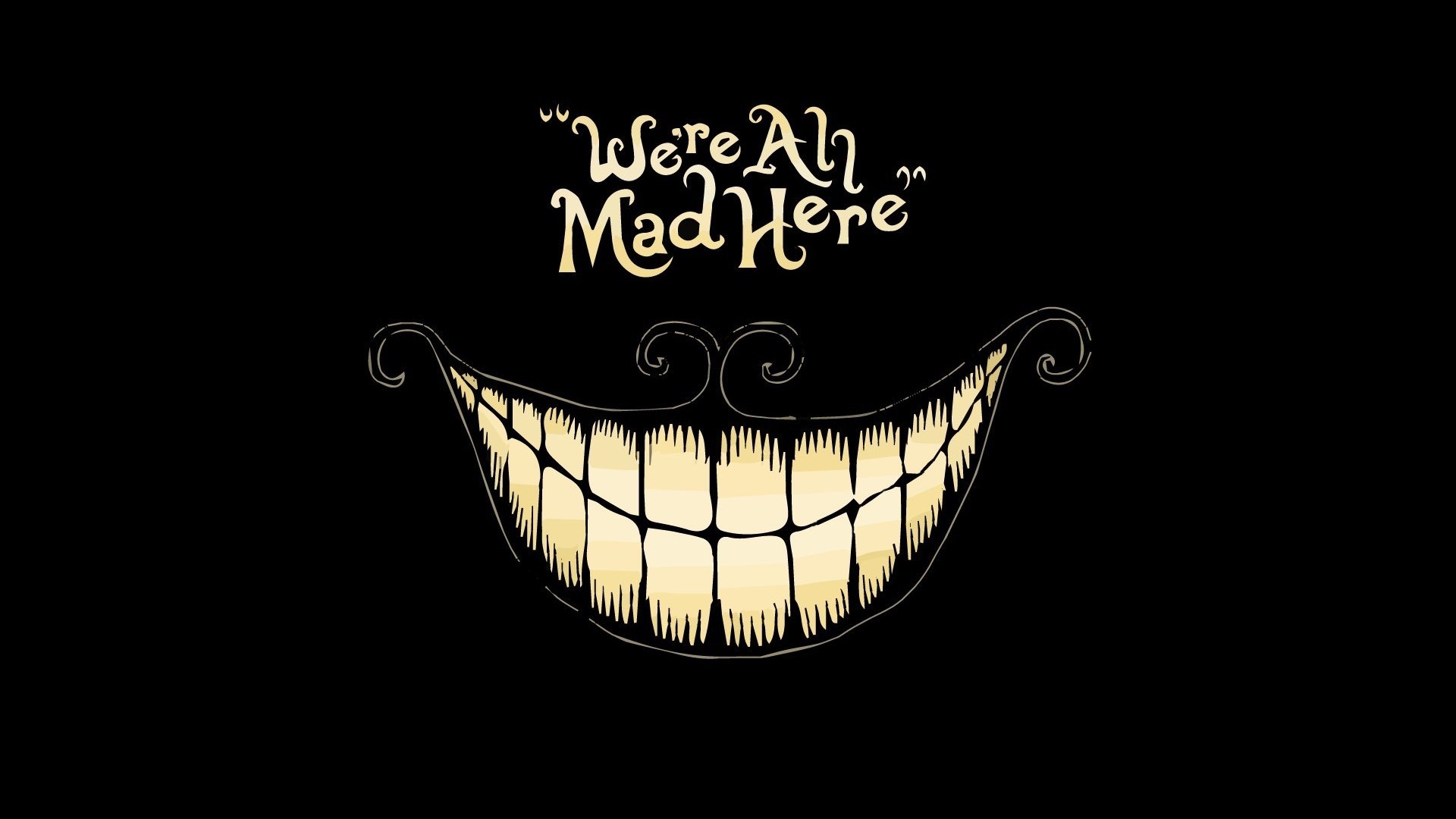We're All Mad Here Cheshire Cat Smile HD Wallpaper