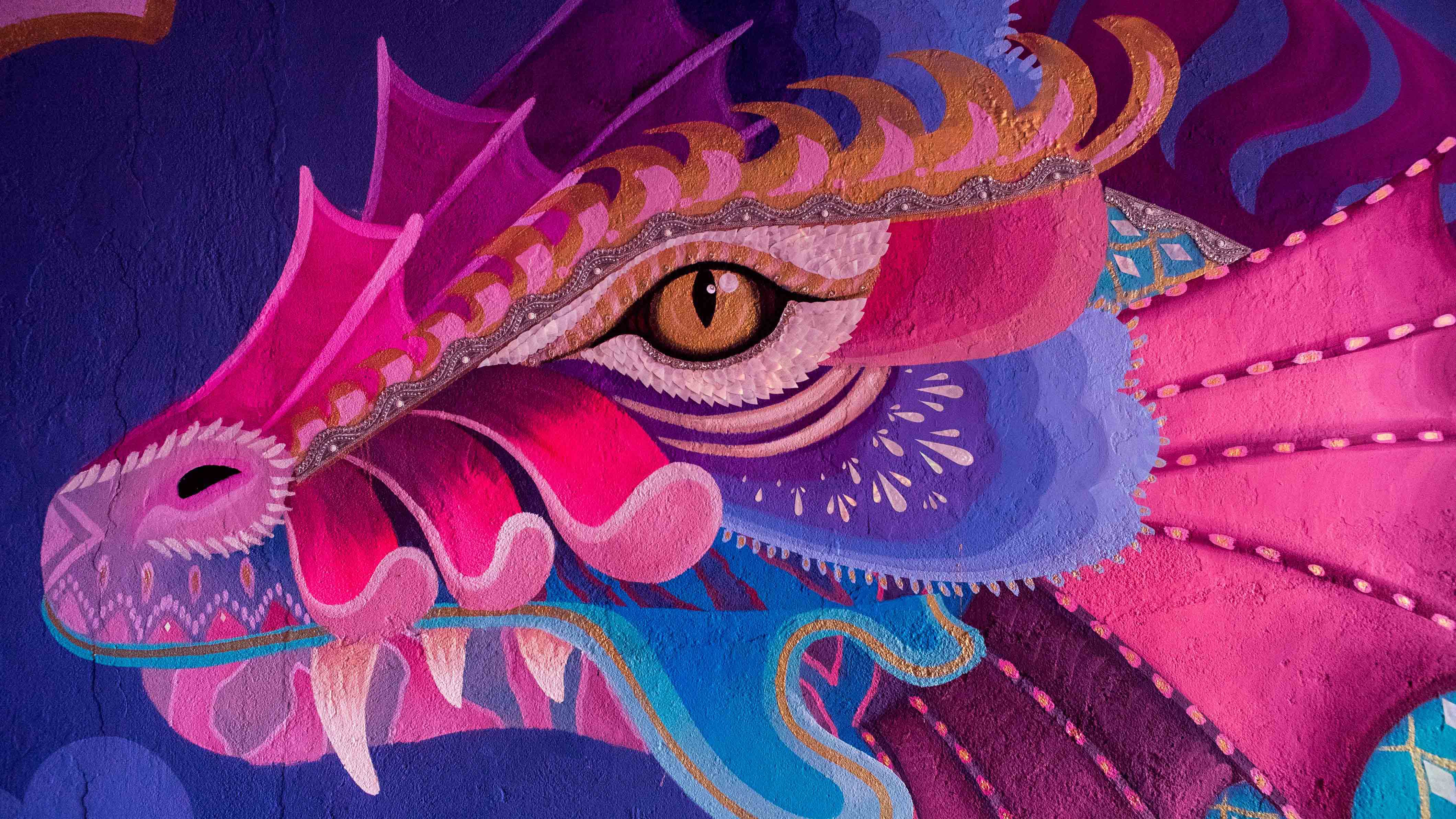 4K Dragon Mural Paint HD Wallpaper