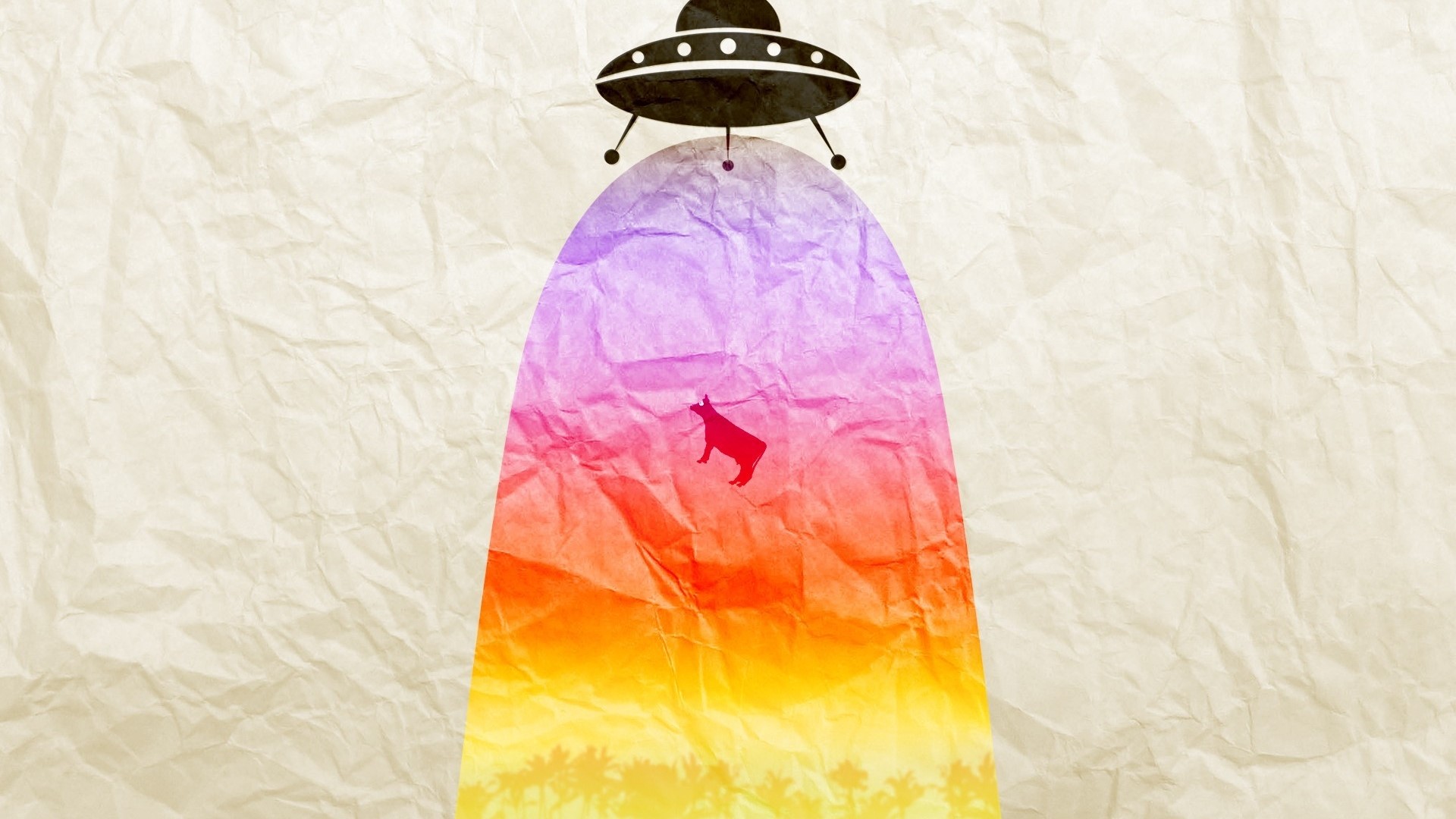 Ufo Cow Abduction HD Wallpaper