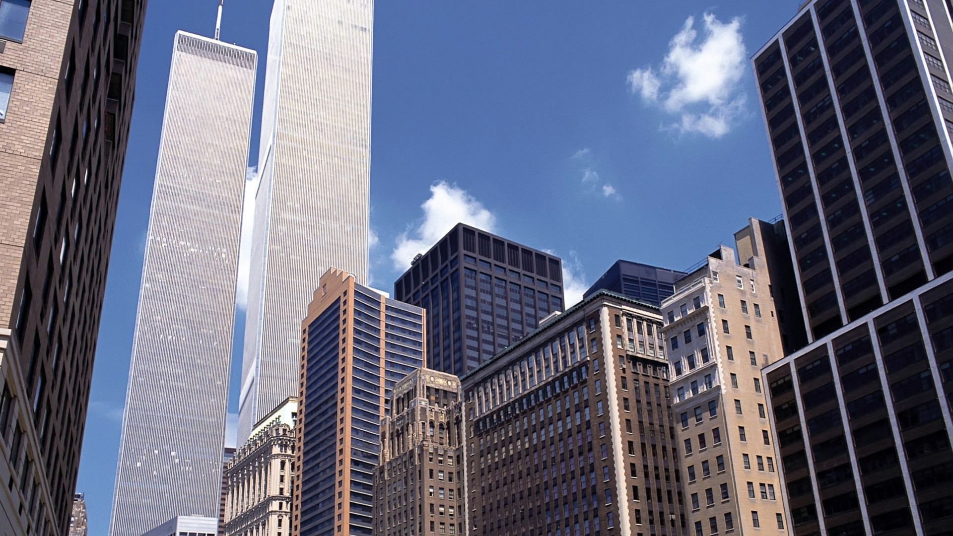 Twin Towers and New York City Skyline HD Wallpaper