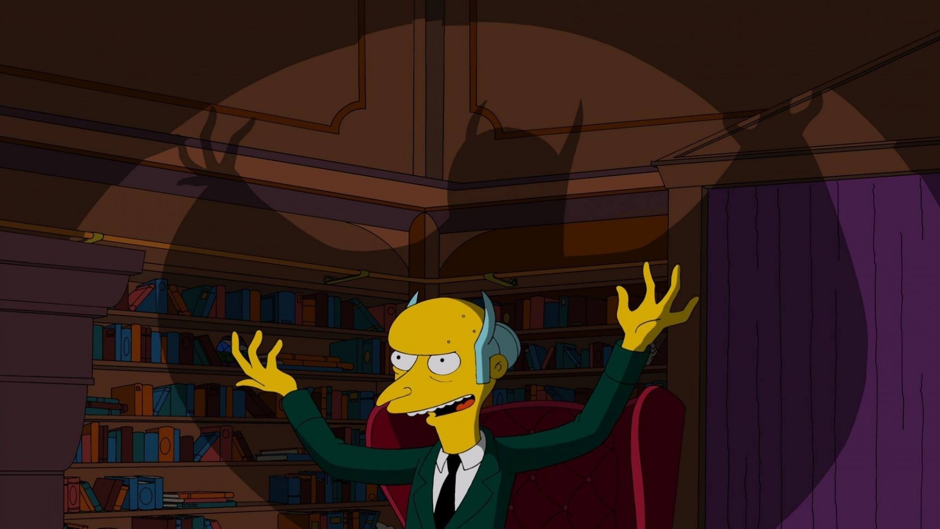 Mr. Burns with an evil shadow HD Wallpaper